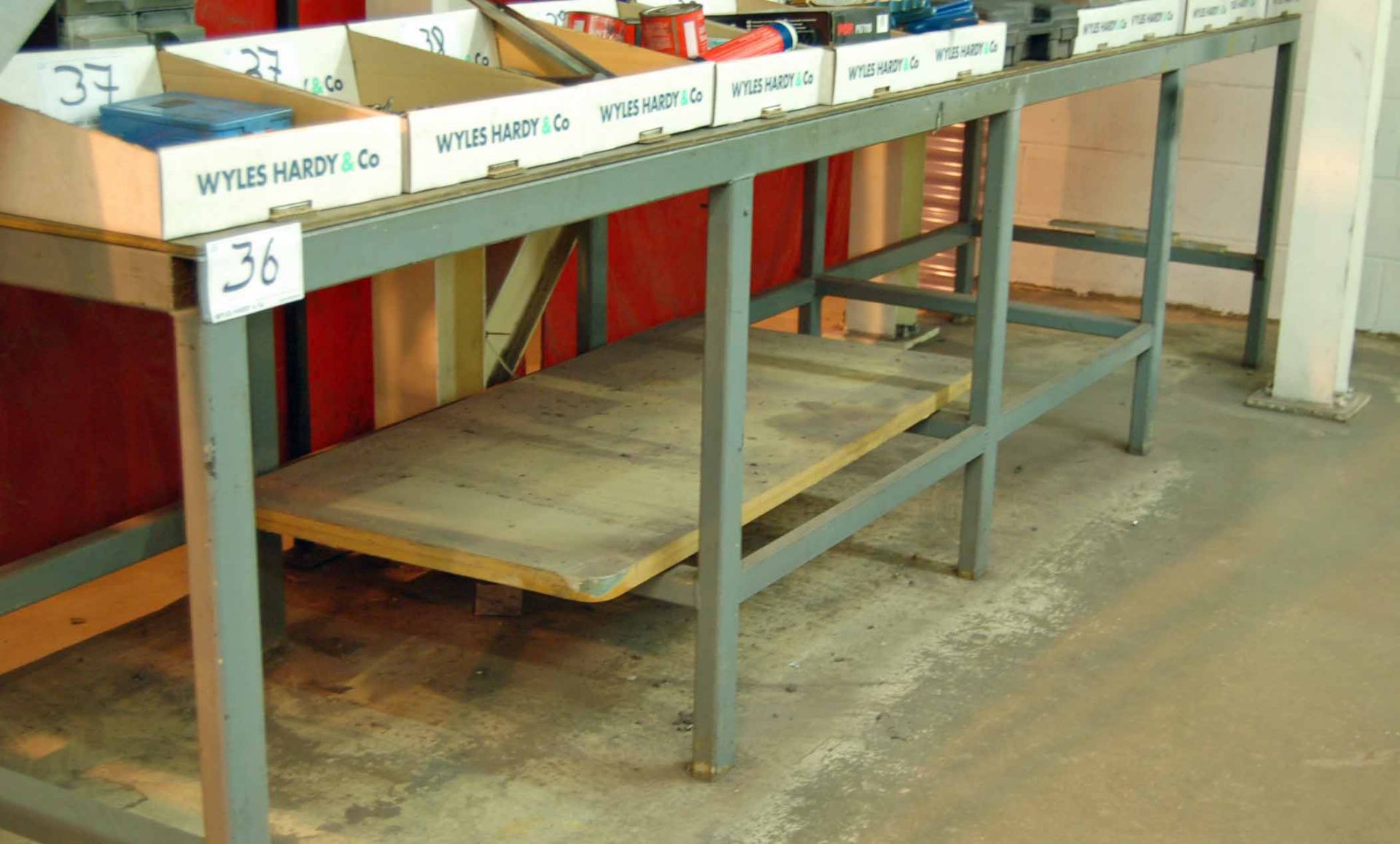 Three Welded Steel Workbenches 1600mm x 800mm, 2000mm x 1000mm and 4000mm x 1200mm