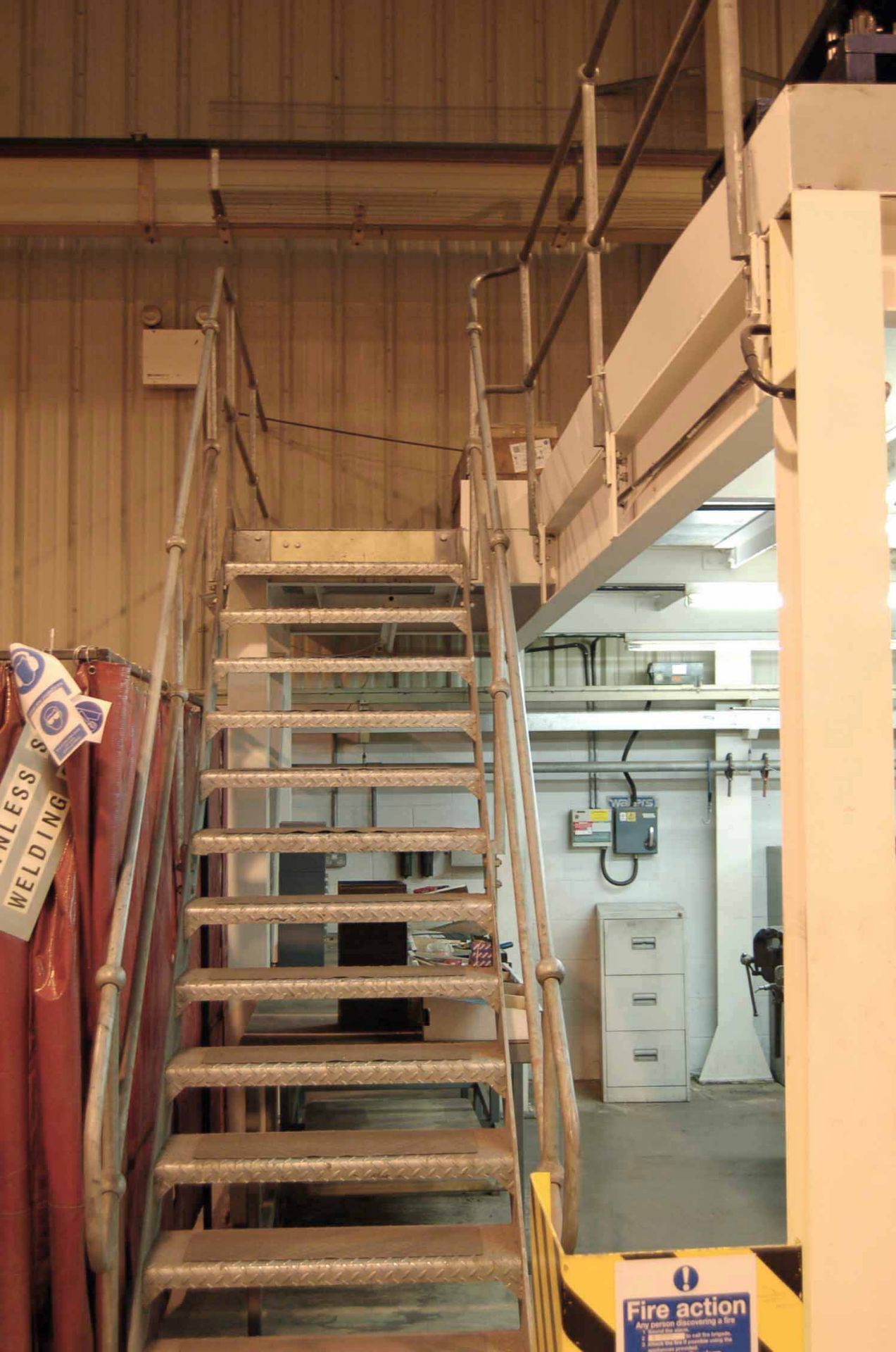 An Approx. 18M x 6M Bolted Steel Mezzanine Floor with Two Steel Access Staircases, Safety Hand - Image 6 of 8