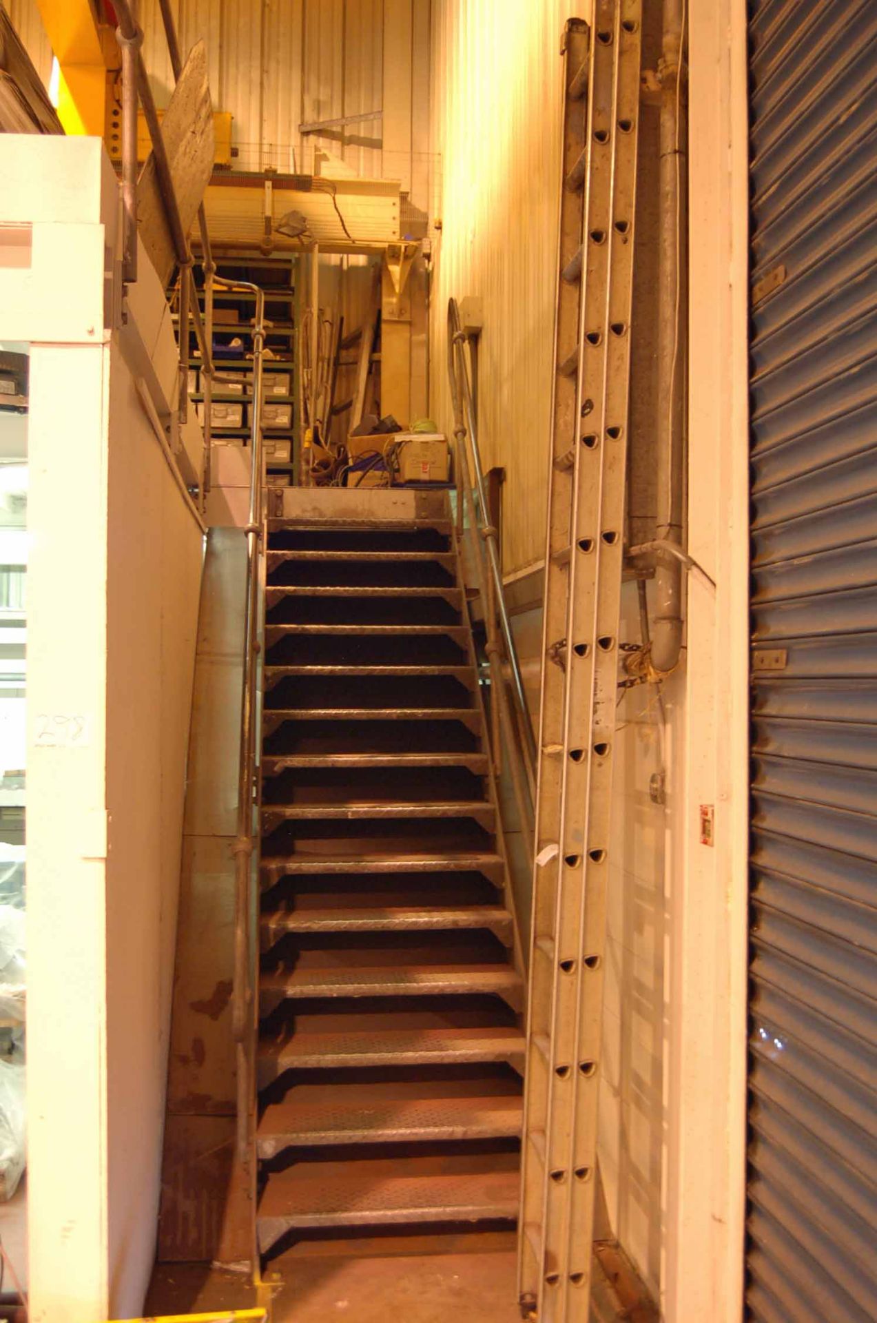 An Approx. 18M x 6M Bolted Steel Mezzanine Floor with Two Steel Access Staircases, Safety Hand - Image 2 of 8