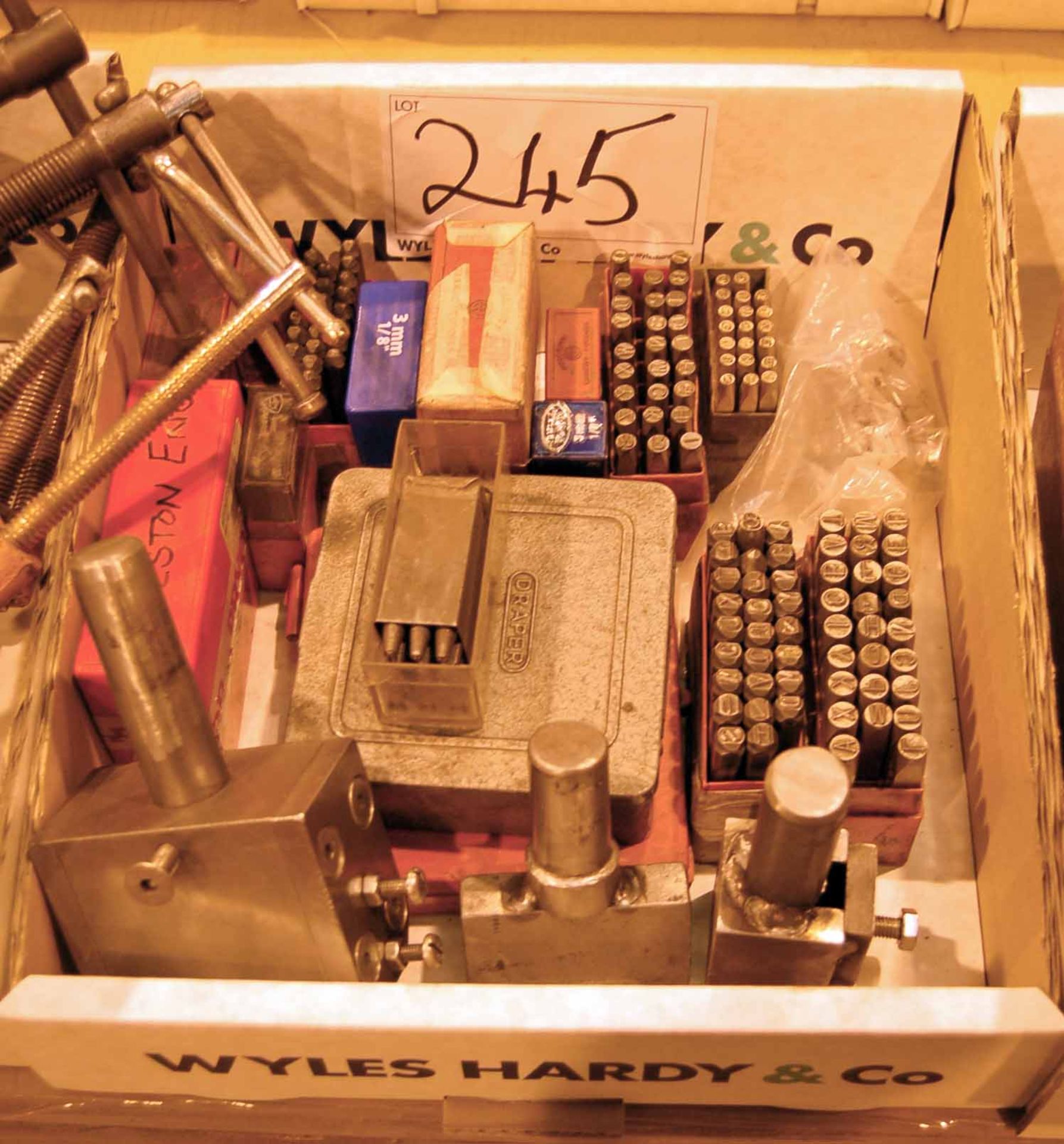 A Box of Number and Letter Cold Stamp Punches (As Photographed)