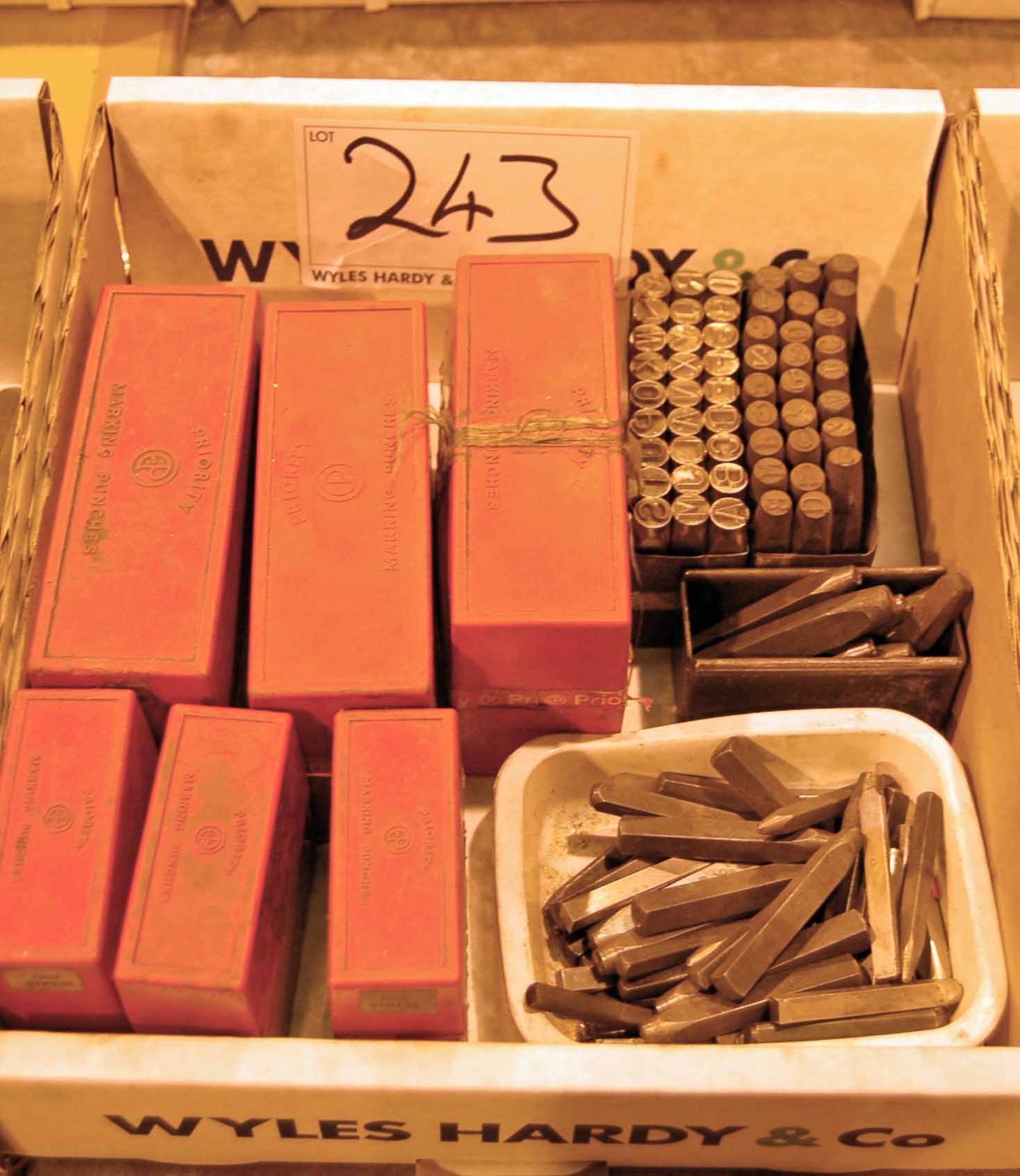 A Box of Number and Letter Cold Stamp Punches (As Photographed)