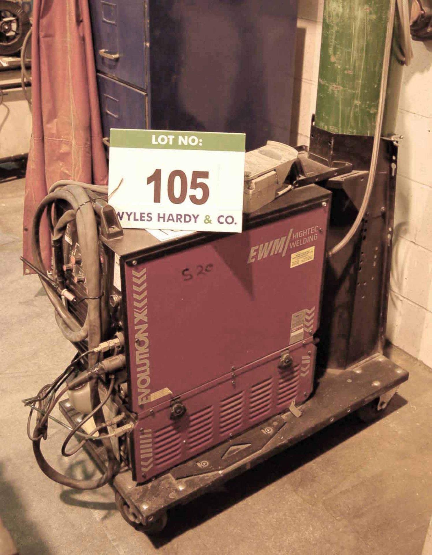 A TETRIX 350 AC/DC Tig Welding Power Transformer with A Cool 71 UB4 Cooling System on Trolley (