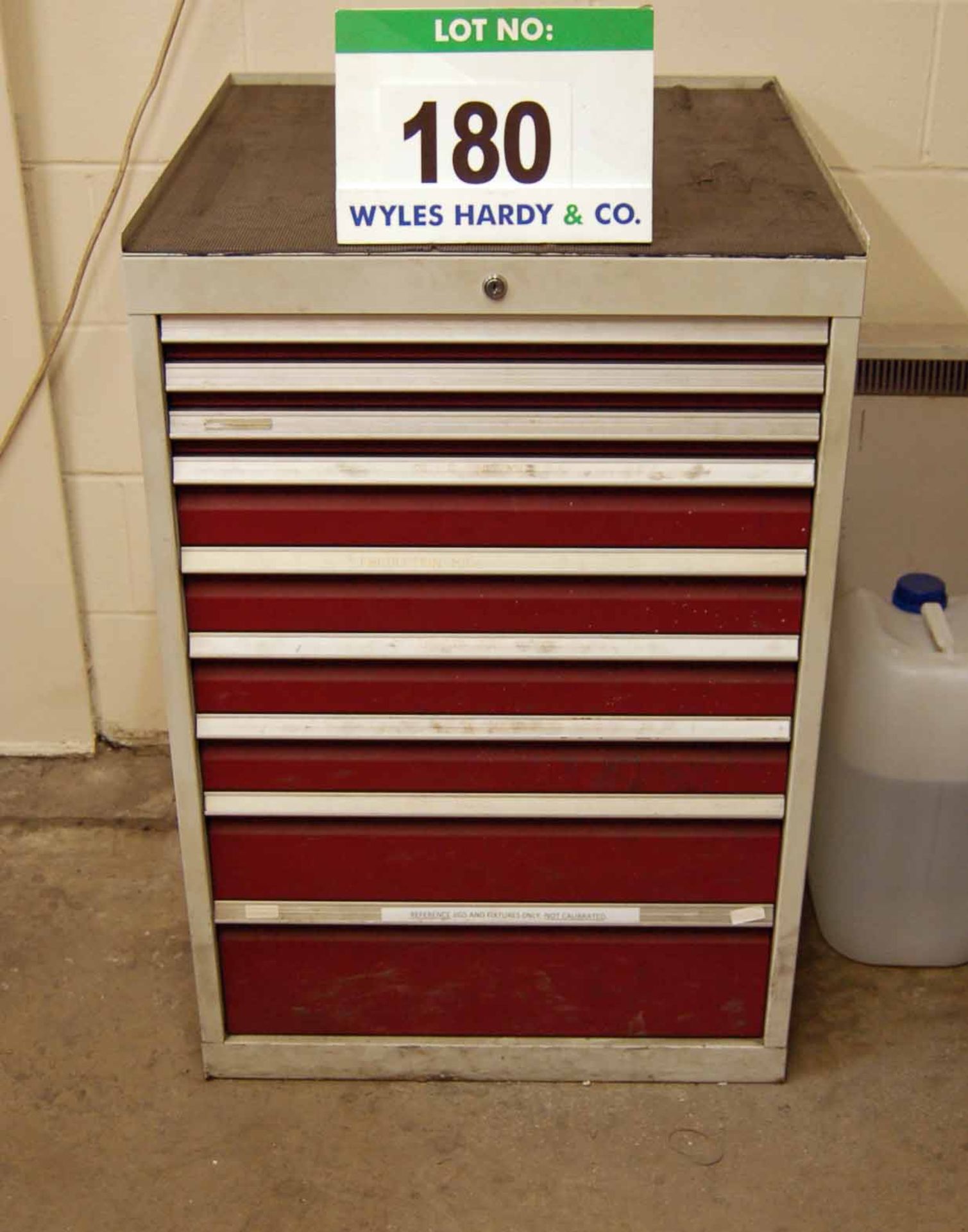 A 9 Drawer Steel Tool Cabinet and a 5 Drawer Mobile Tool Cabinet on Castor Wheels