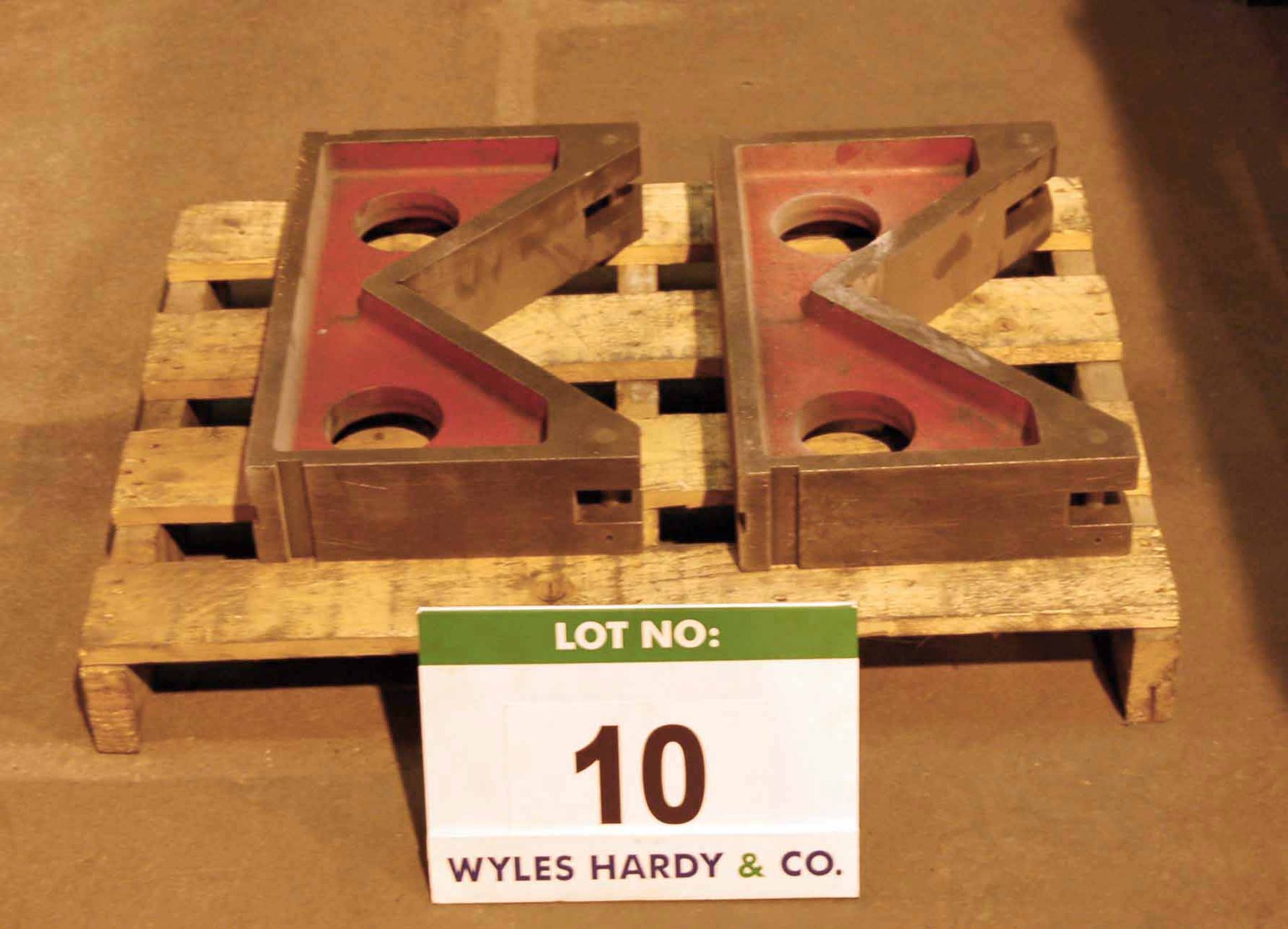 A Pair Cast Iron Vee Blocks, 455mm x 290mm x 95mm Capacity