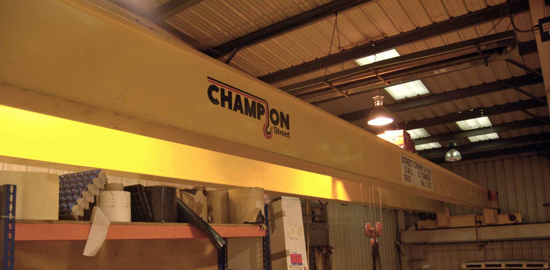 A CHAMPION STREET CRANES 5-Tonne capacity Twin Beam Overhead Travelling Gantry Crane, Serial No.