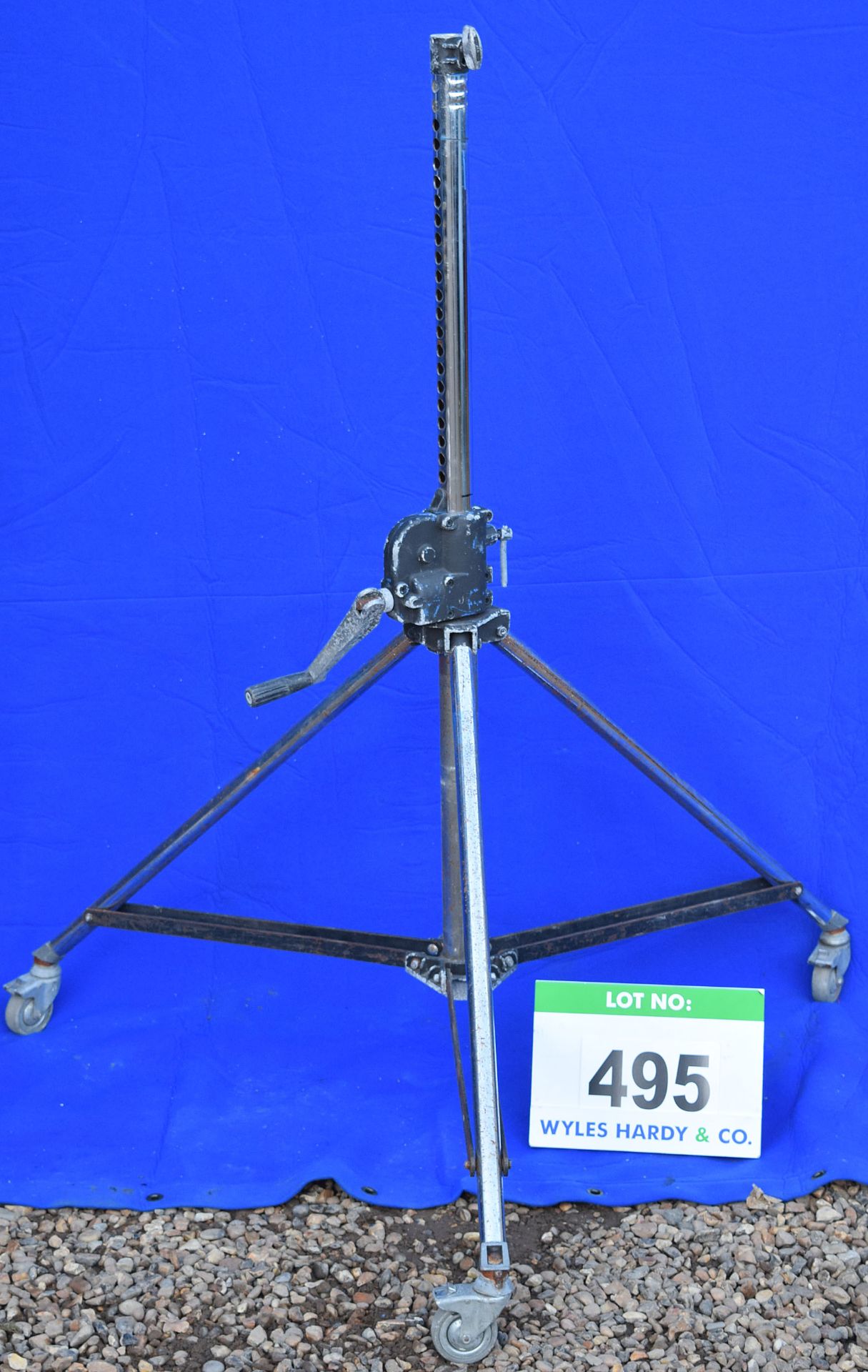 An ARRI Folding Single Section Telescopic Stand on Solid Rubber Castors - 1.4M/30Kg