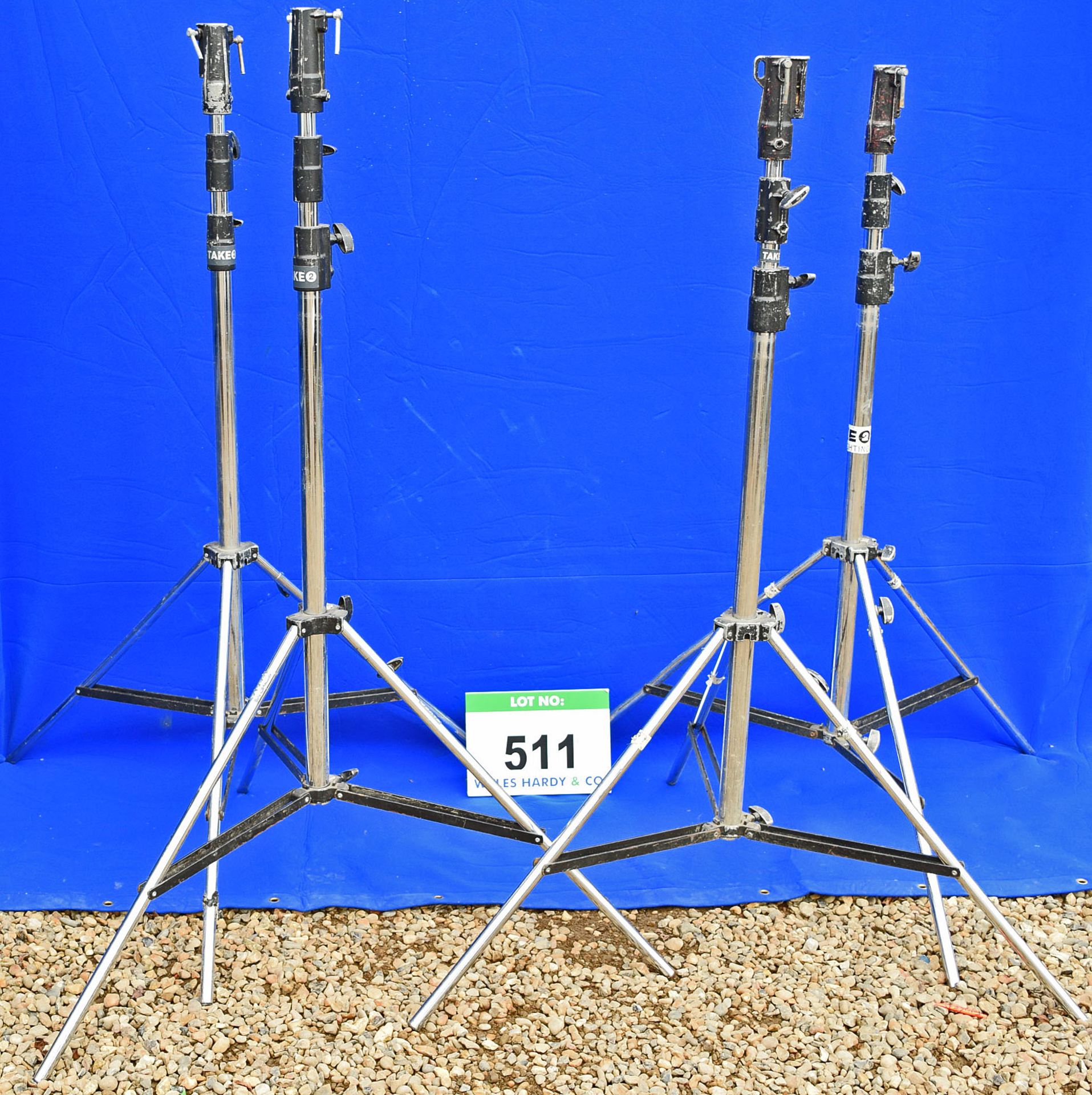 Four Steel 2-Stage 3.2M Telescopic Folding Stands
