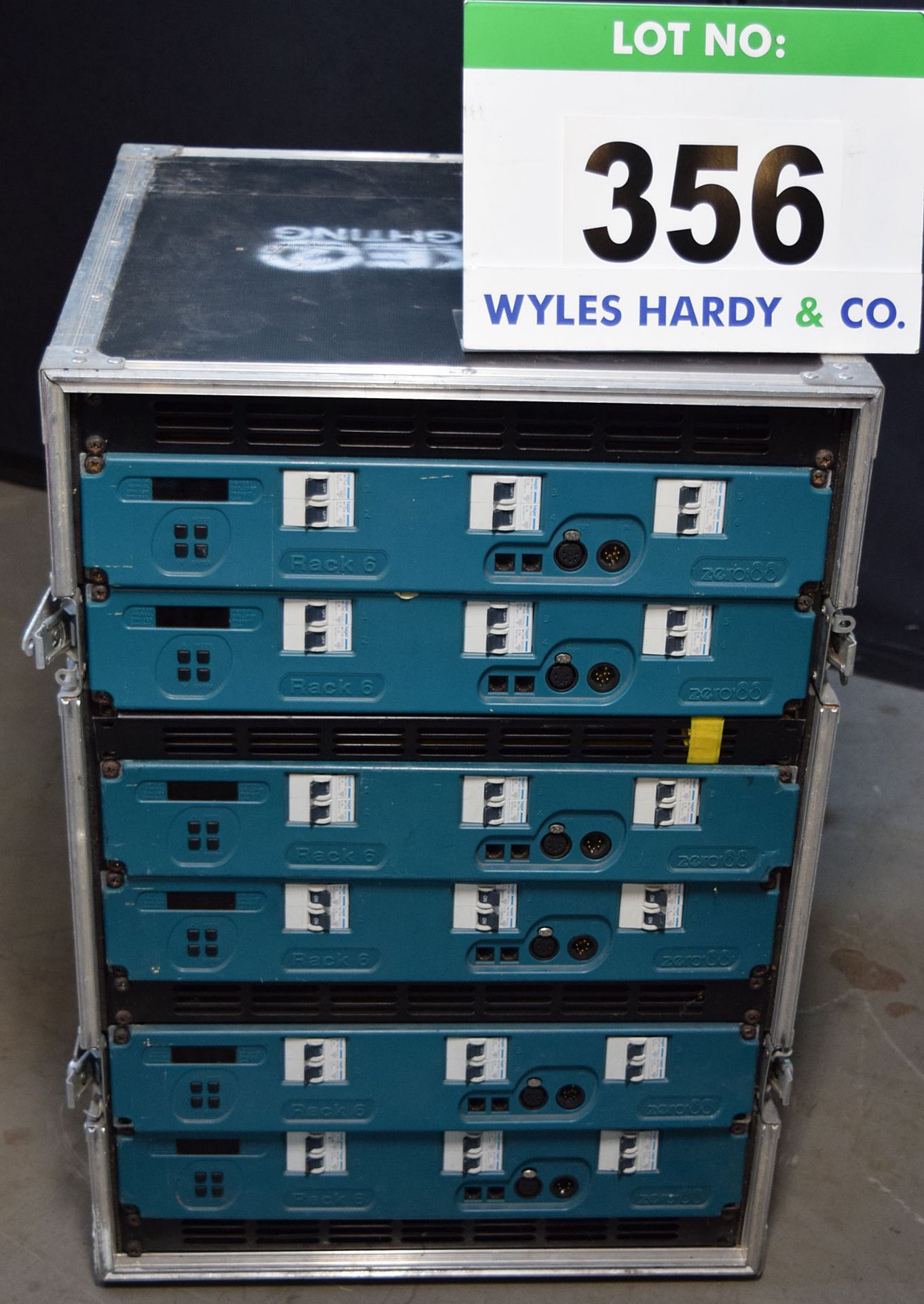 A 5 STAR Dimmer Rack having Six RACK 6 Zero 88 6-Way Dimmer Units each with DMX In/Out, Digital