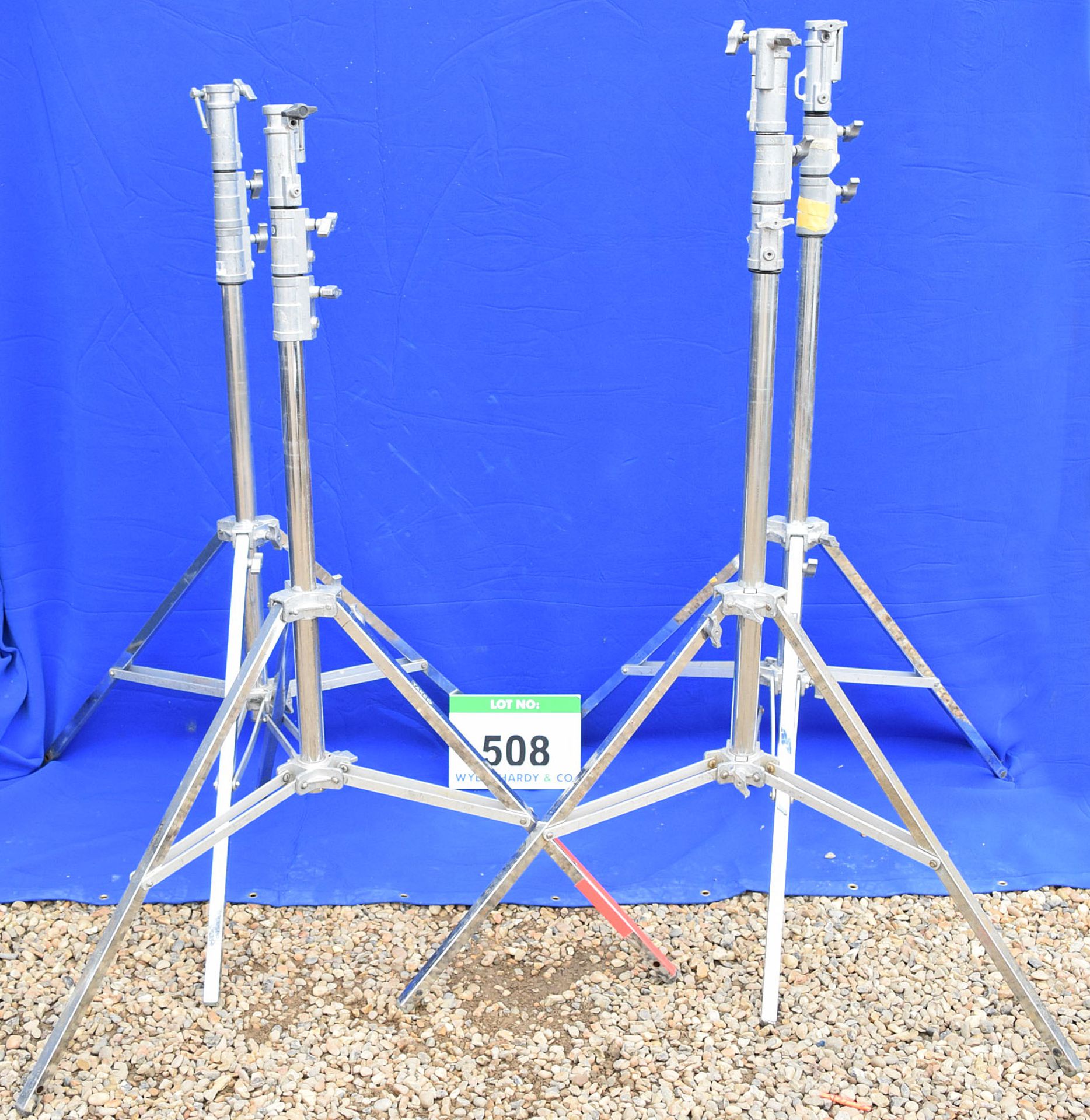 Four ARRI Steel 2-Stage 3.2M Telescopic Folding Stands