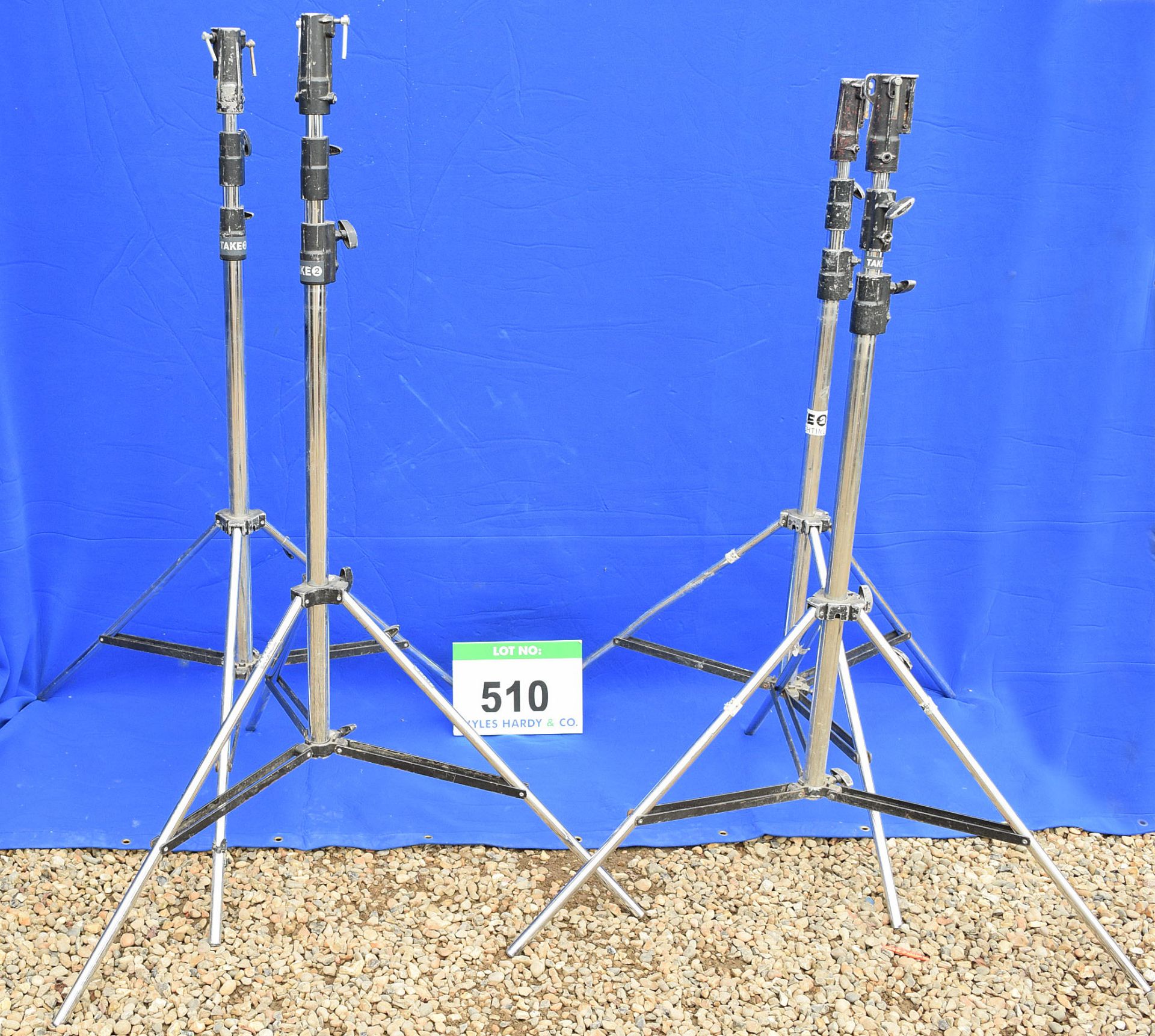 Four Steel 2-Stage 3.2M Telescopic Folding Stands