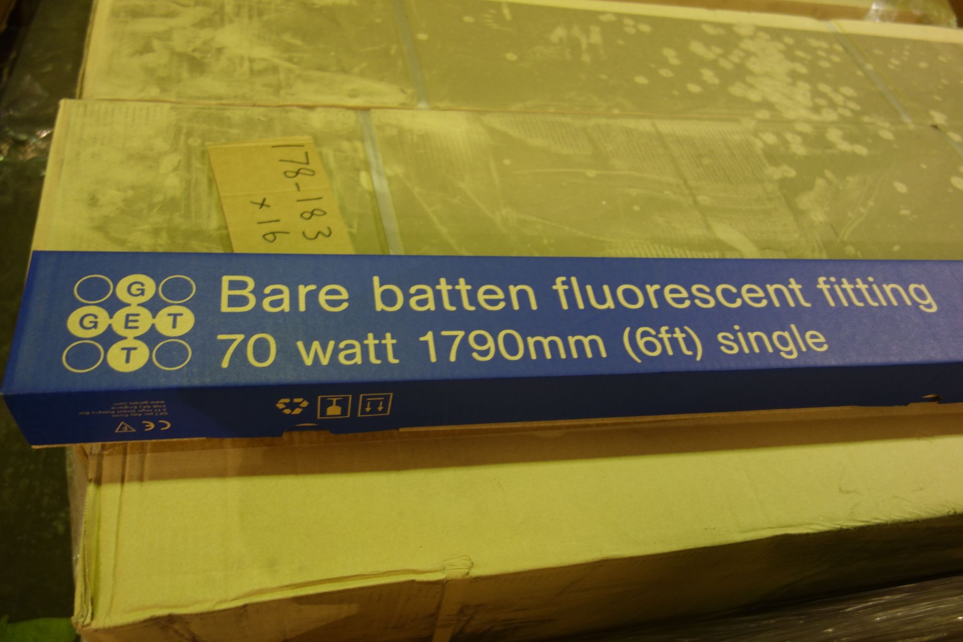 16 X GET LP170HF Bare Batten 6FT Single Fluorescent Fitting 70Watt