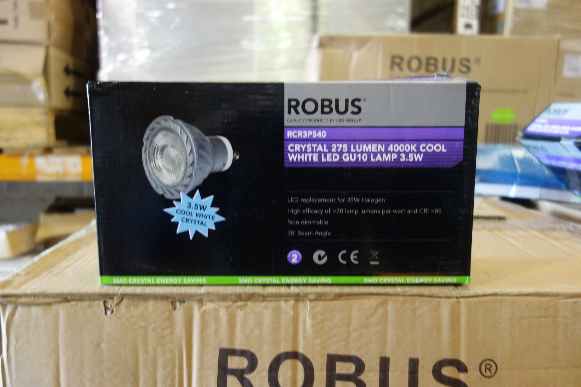 100 X Robus RCR4P540 3.5W GU10 Cool White 275 Lumen 4000K