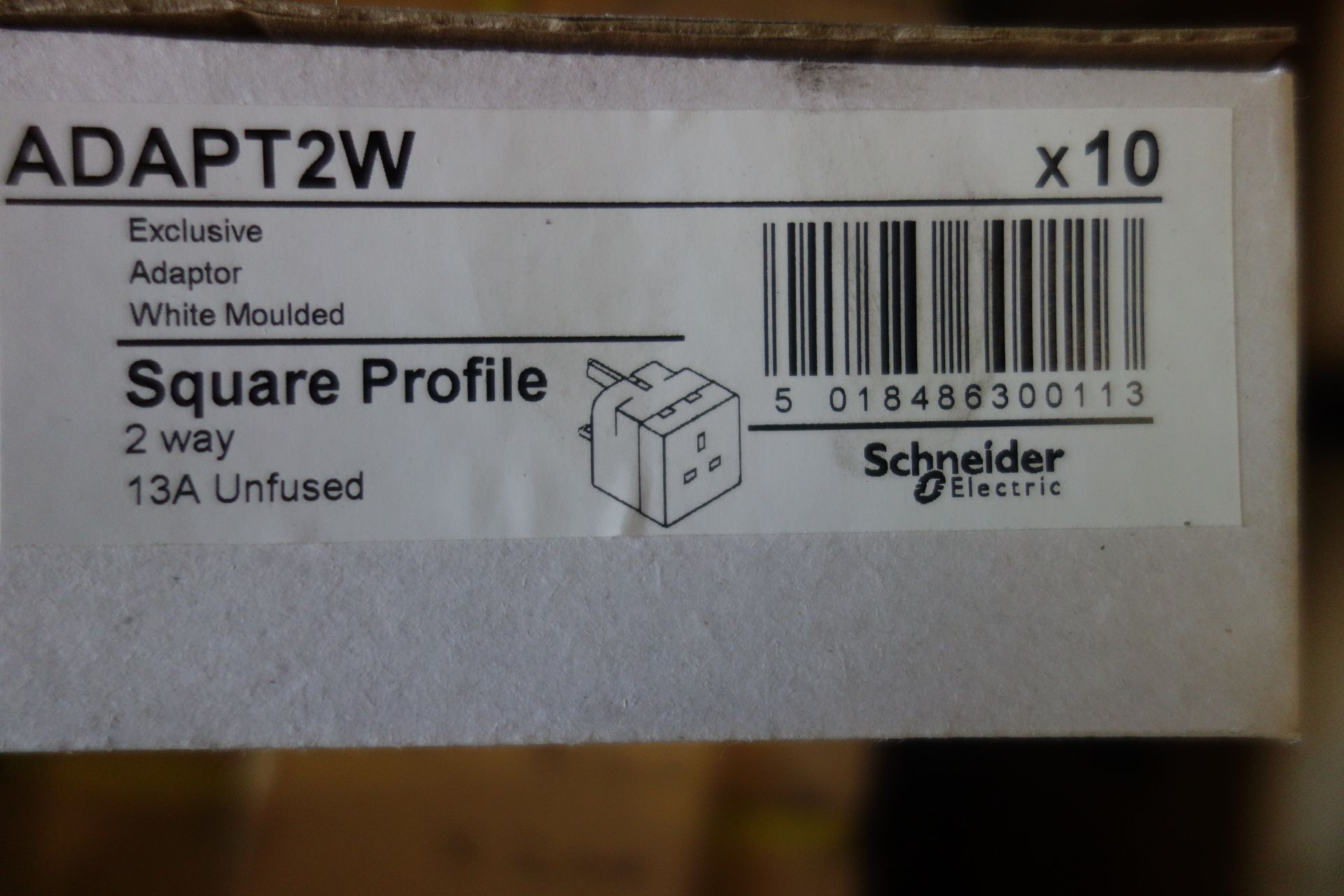 200 X Schneider Adapt2W 13AMP 2W Unfused White Adaptor