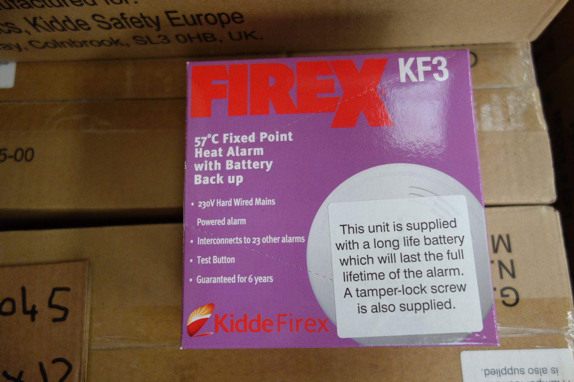 12 X Firex KF3 57C Fixed Point Heat Alarm With Battary Back Up Interconnects to 23 Other Alarms