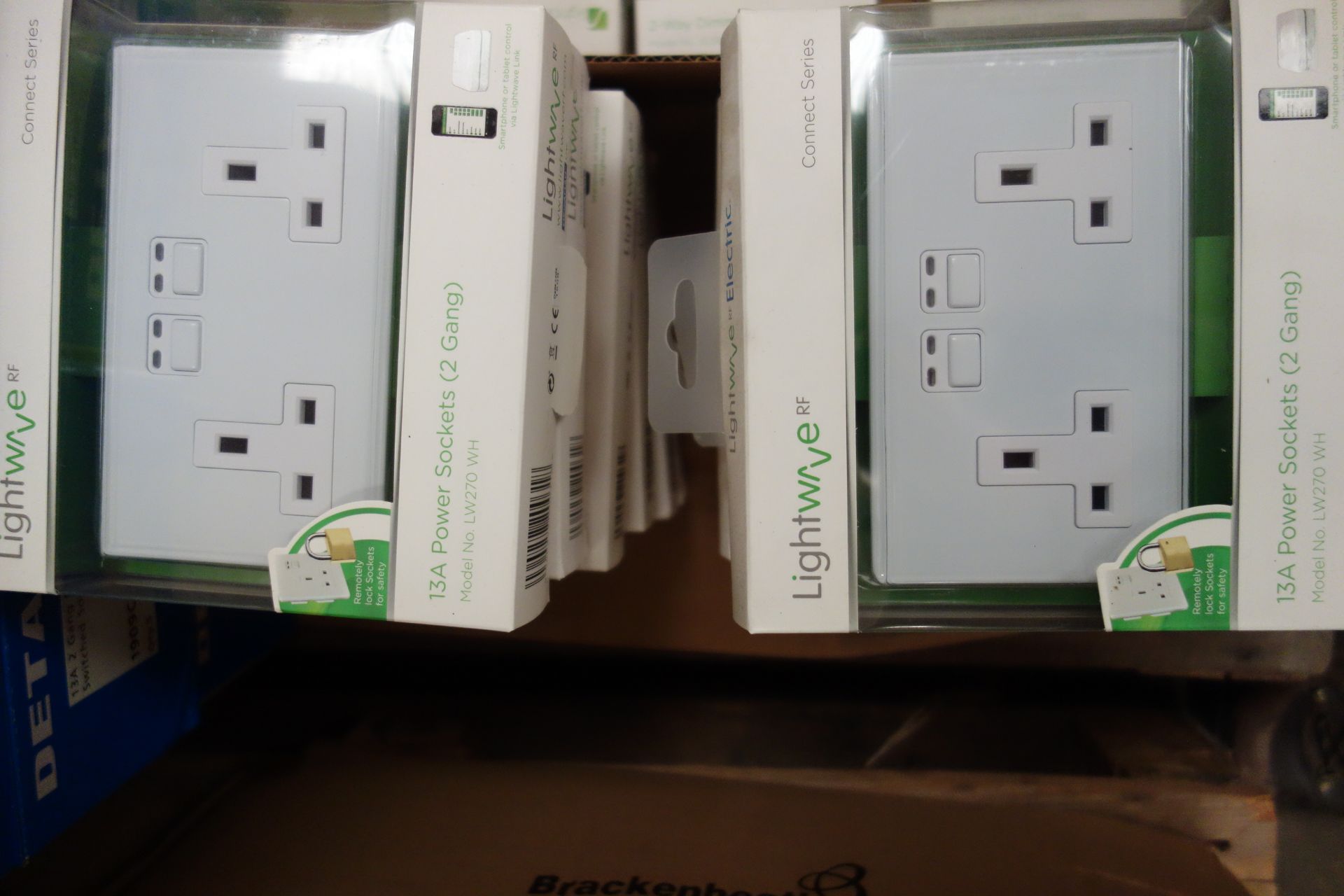 6 X Lightwave LW270WH 13A Power Socket 2G Switched