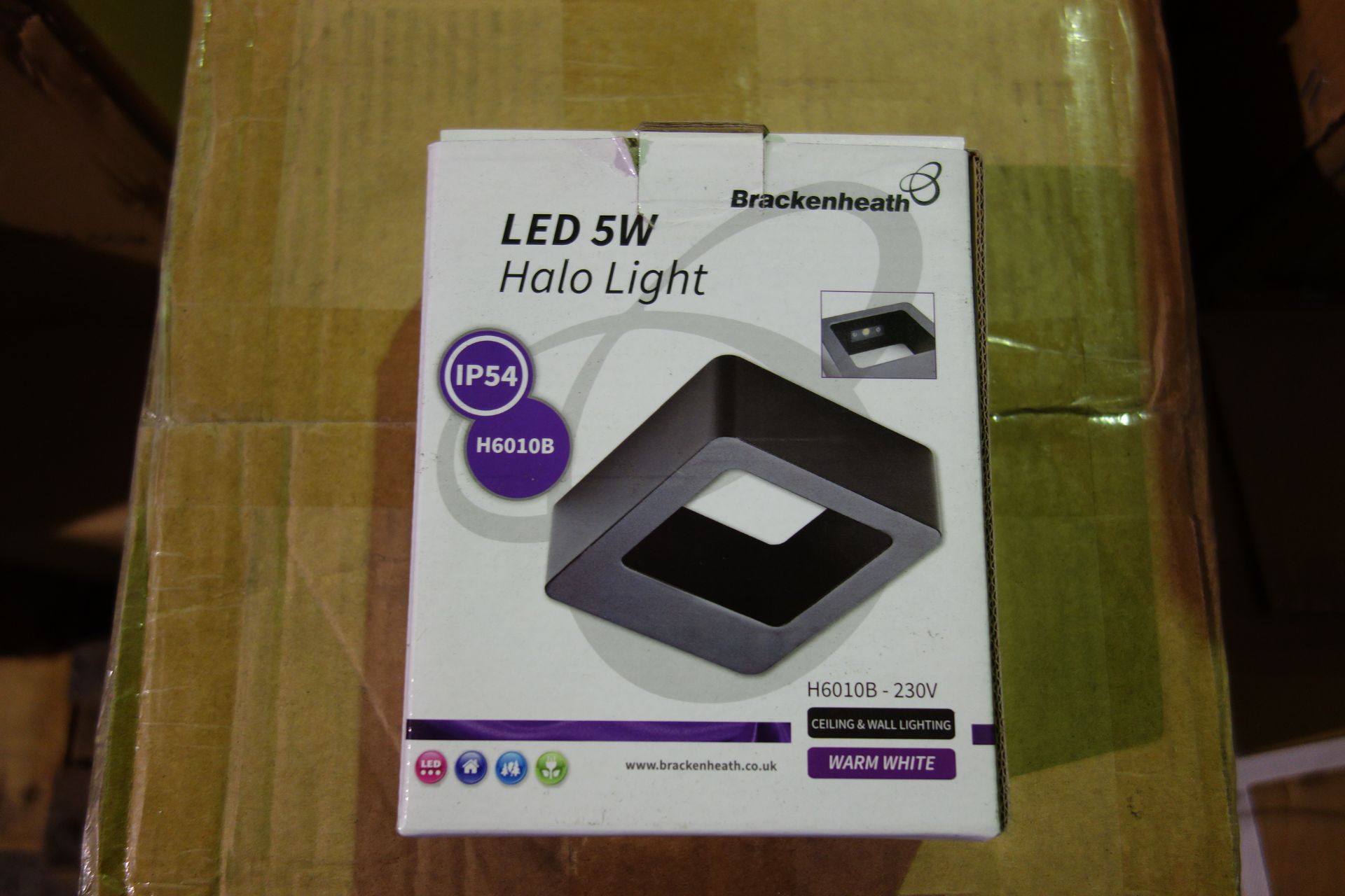 20 X Brakenheath H6010B-Black LED 5W Halo Light 230V Warm White