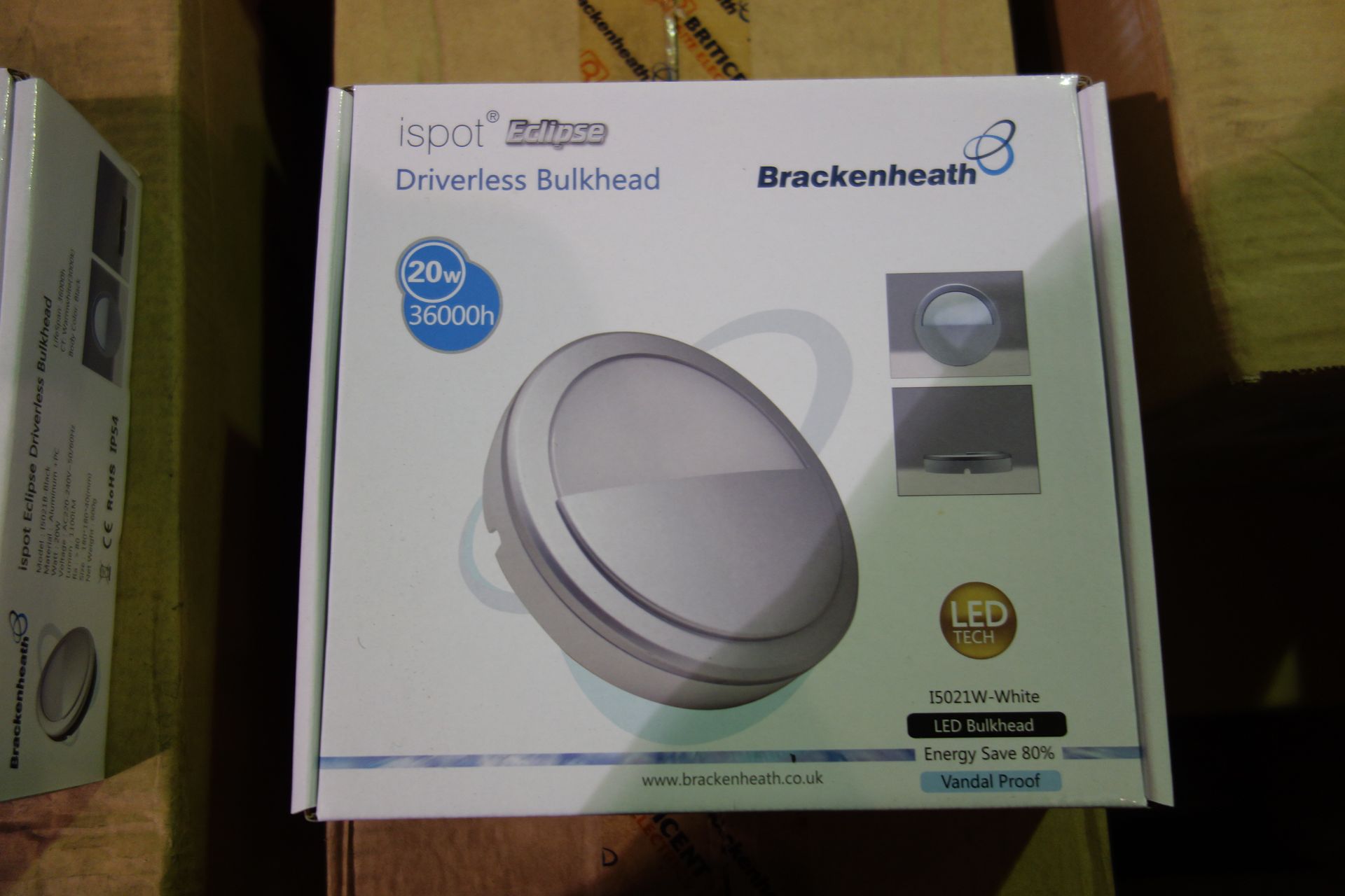 10 X Brakenheath I 5021W White LED Light 20W 36000H Vandal Proof Driverleads Bulkhead Eclipse