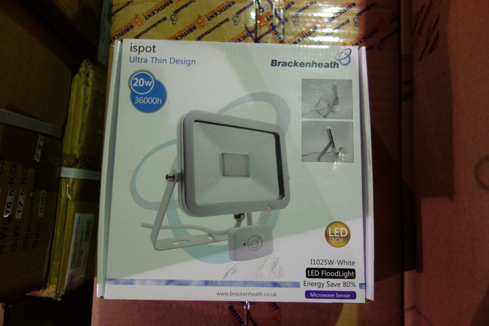 10 X Brakenheath I 1025W-White LED Floodlight 20W 36000H With Microwave Sensor