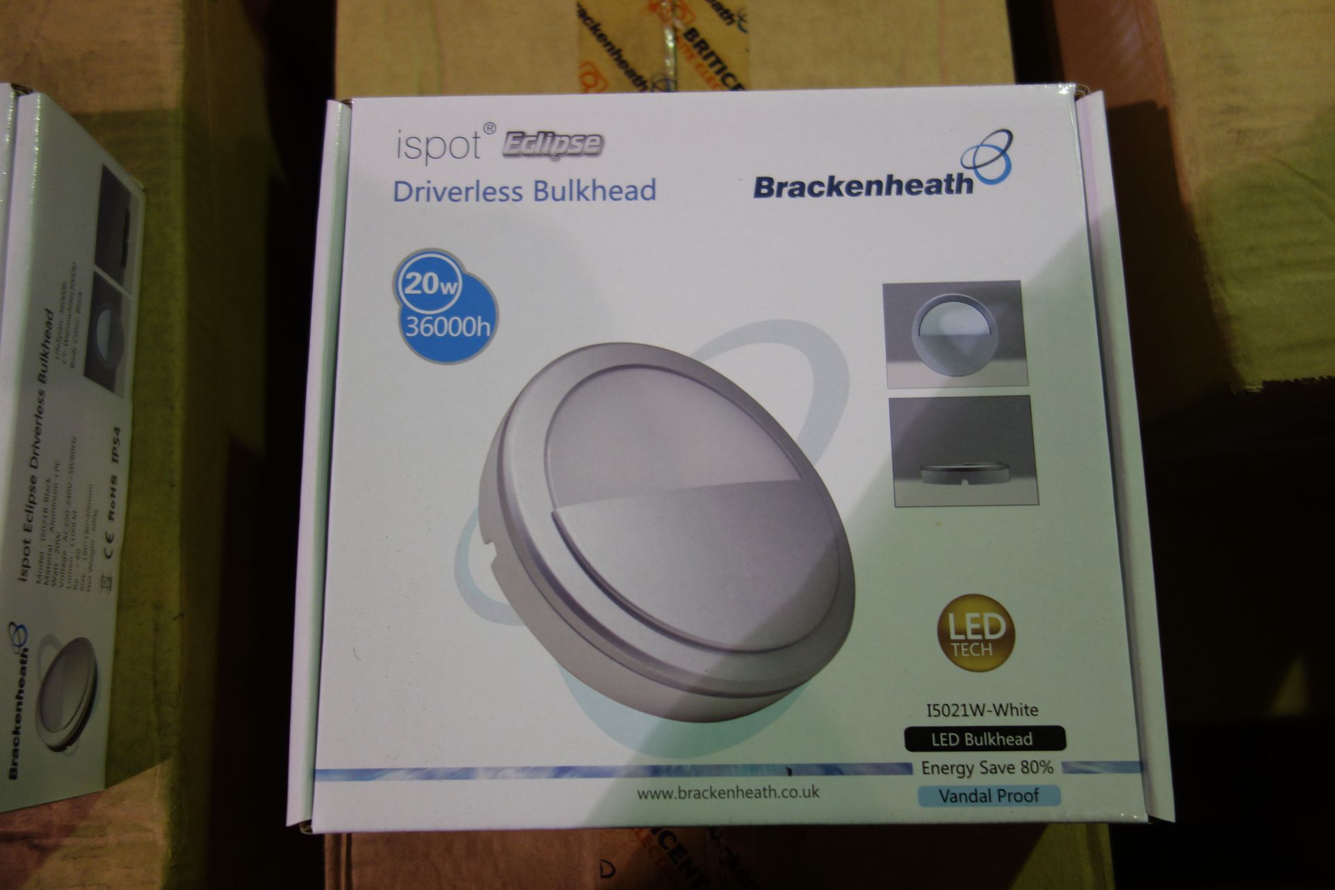 10 X Brakenheath I 5021W White LED Light 20W 36000H Vandal Proof Driverleads Bulkhead Eclipse