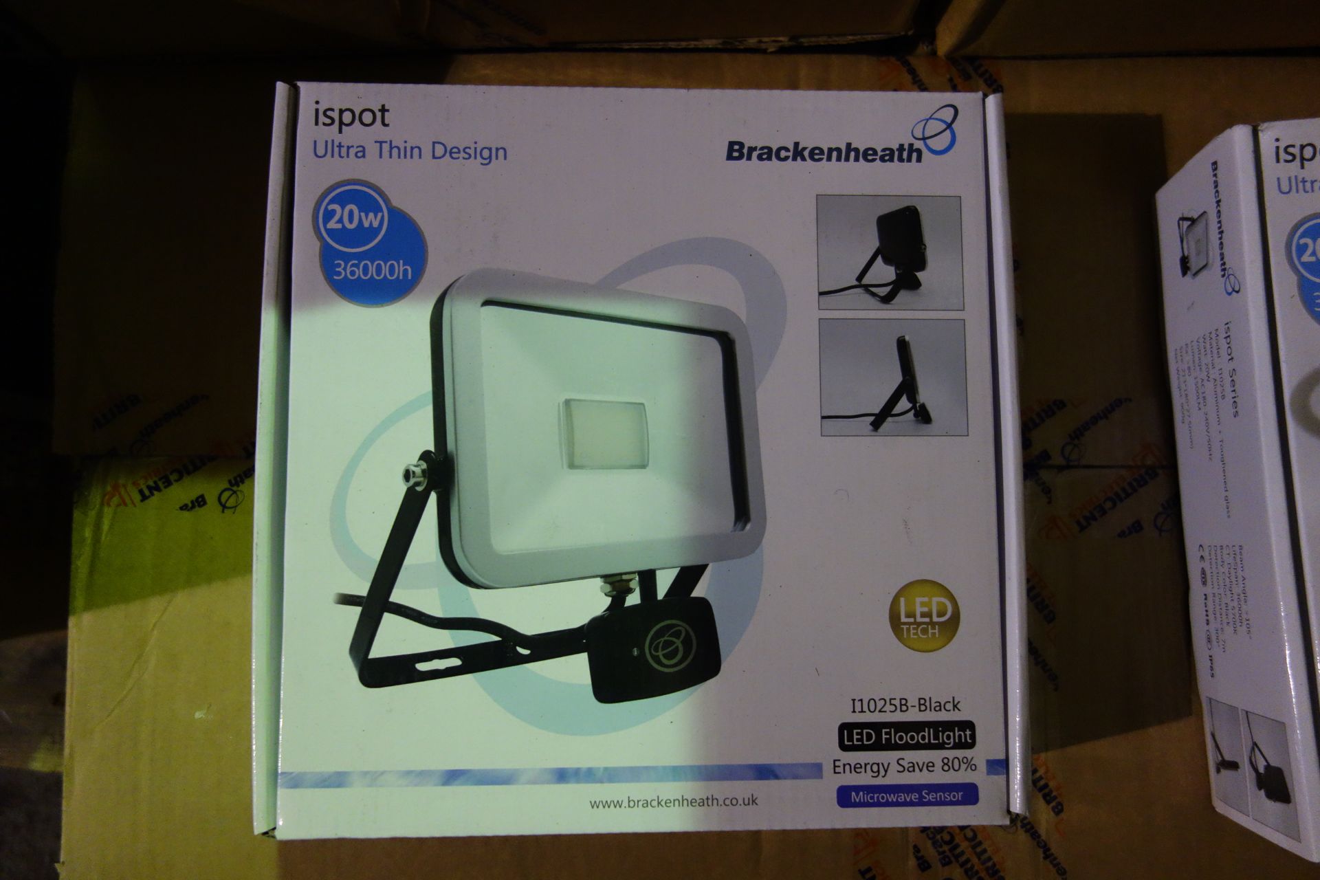 10 X Brakenheath I 1025B-Black LED Floodlight 20W 36000H With Microwave Sensor