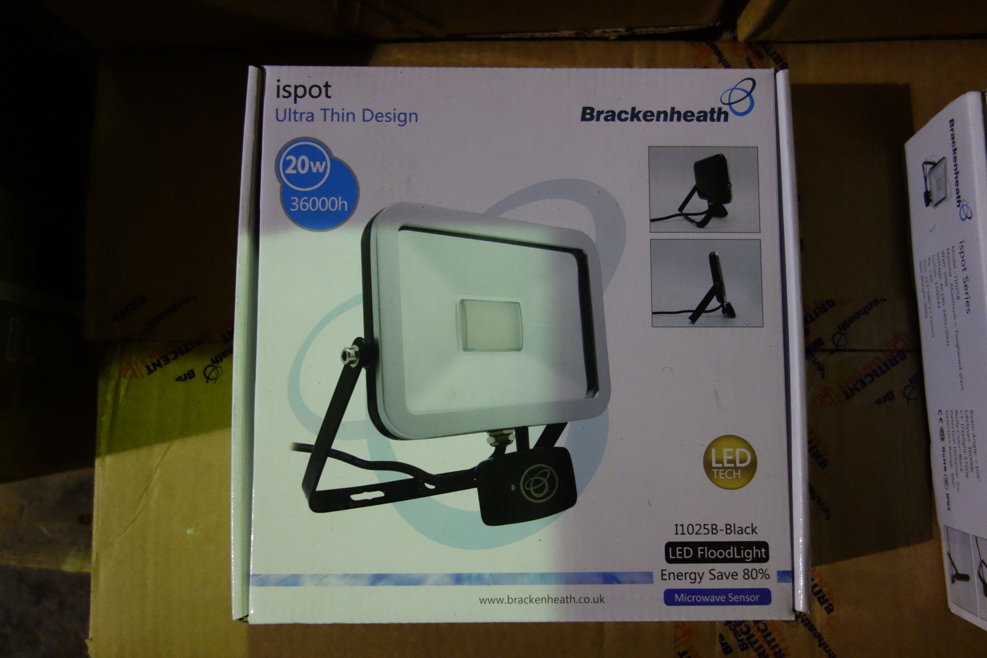 10 X Brakenheath I 1025B-Black LED Floodlight 20W 36000H With Microwave Sensor