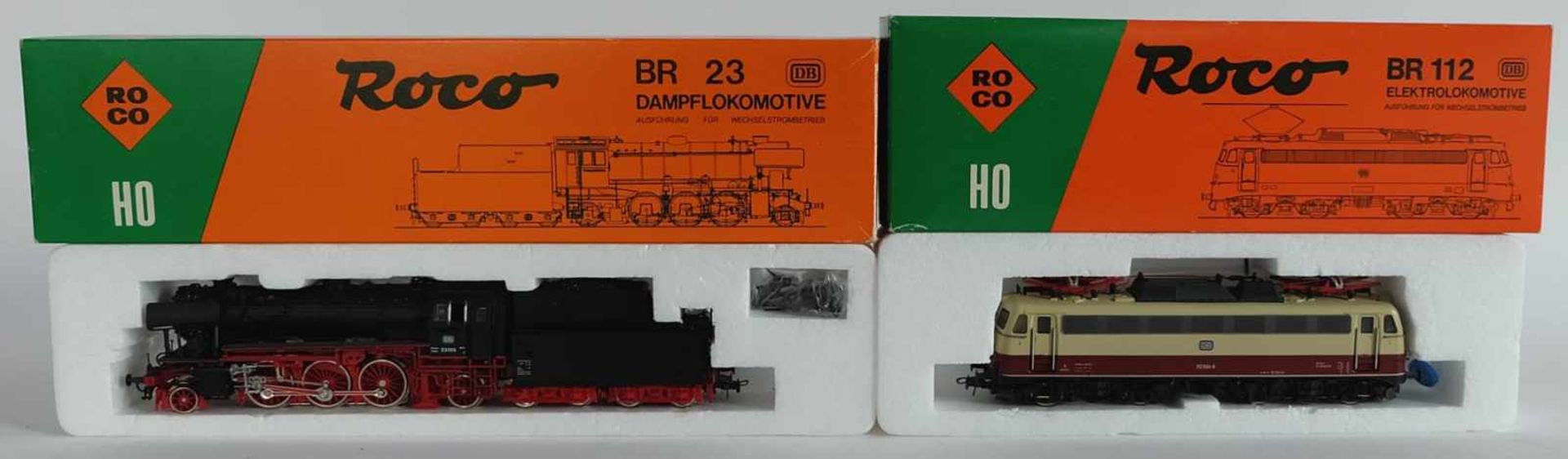 LOKOMOTIVE, Konvolut v. 2, Herst. Roco/Bergheim, Spur H0, bestehend aus: E-Lokomotive Nr. 14138S und