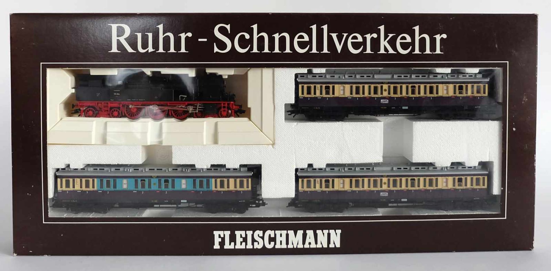 ZUGPACKUNG, Herst. Fleischmann/Heilsbronn, Spur H0, "Ruhr-Schnellverkehr", Nr. 1887, orig. Karton,