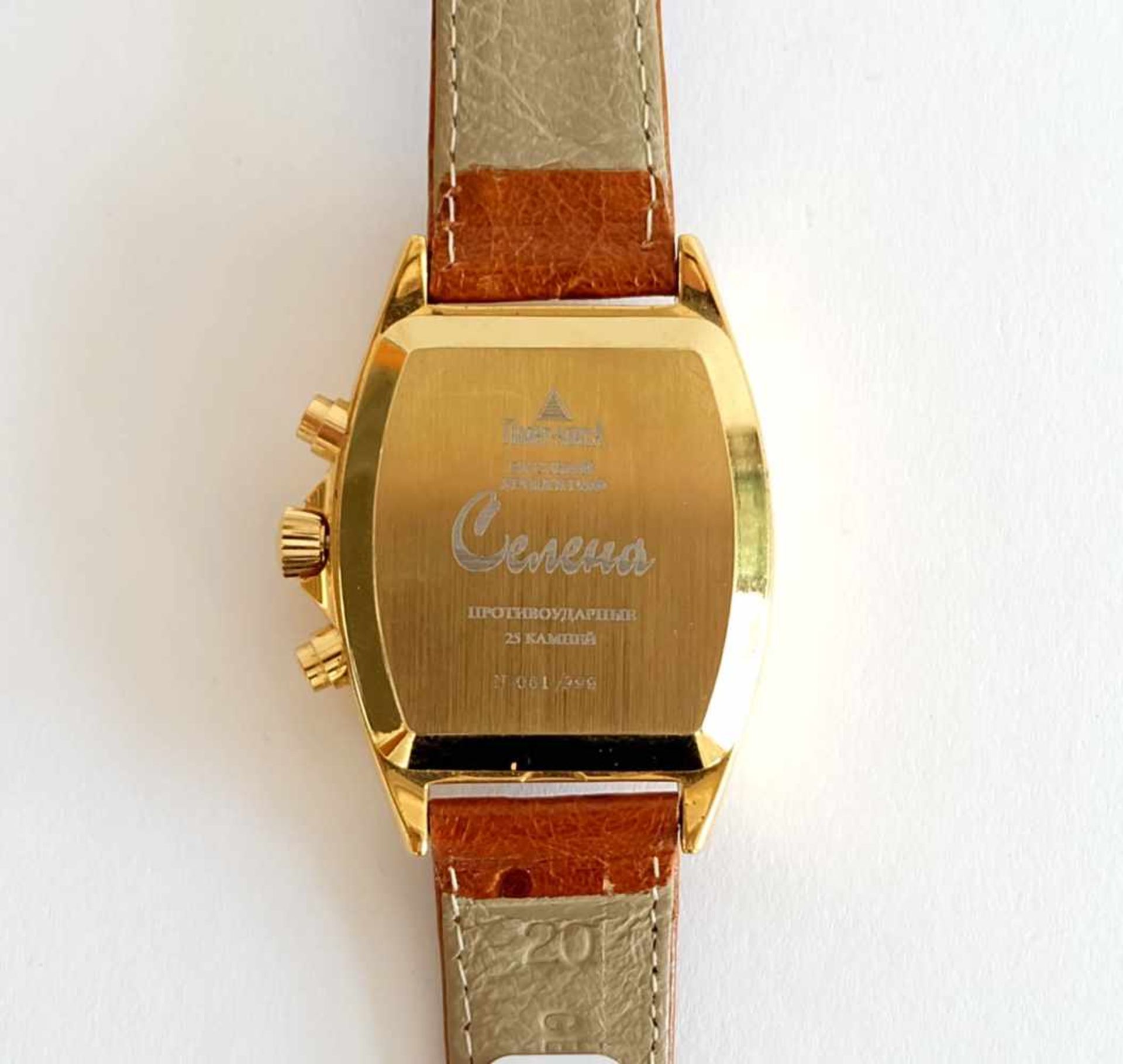 HAU, Hersteller Serena/ Rußland, Automatic, Chronograph, vergoldedetes Edelstahlgehäuse, - Bild 2 aus 2