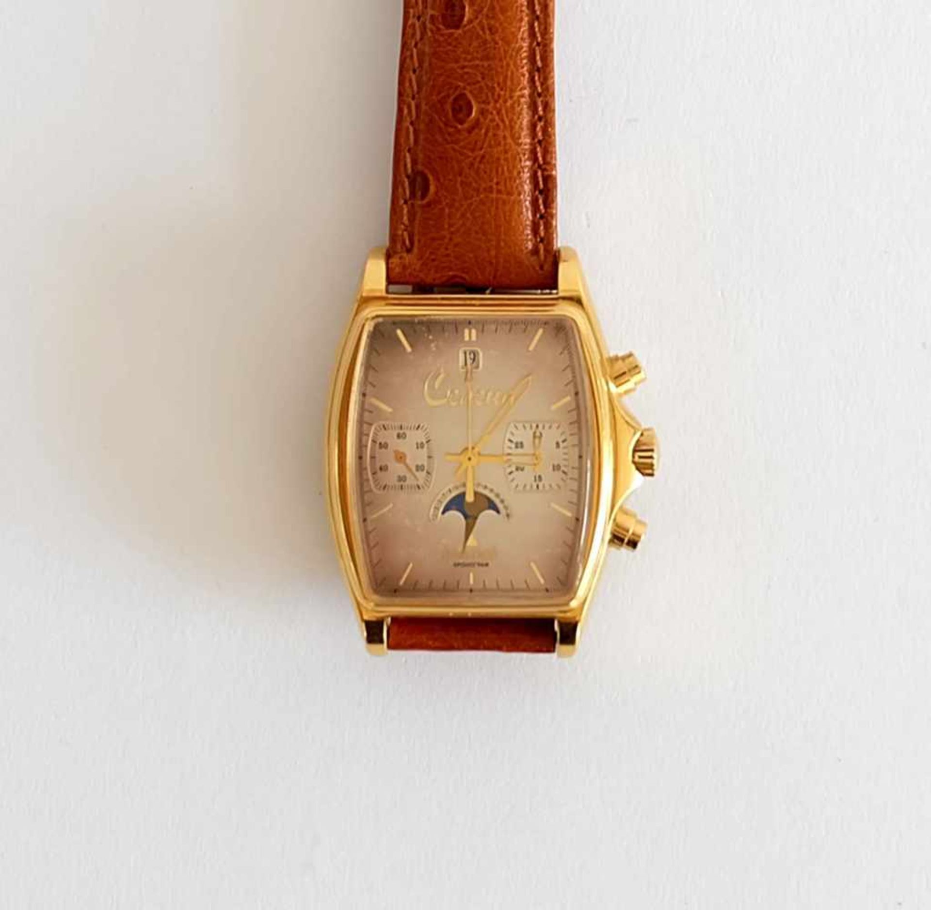 HAU, Hersteller Serena/ Rußland, Automatic, Chronograph, vergoldedetes Edelstahlgehäuse,