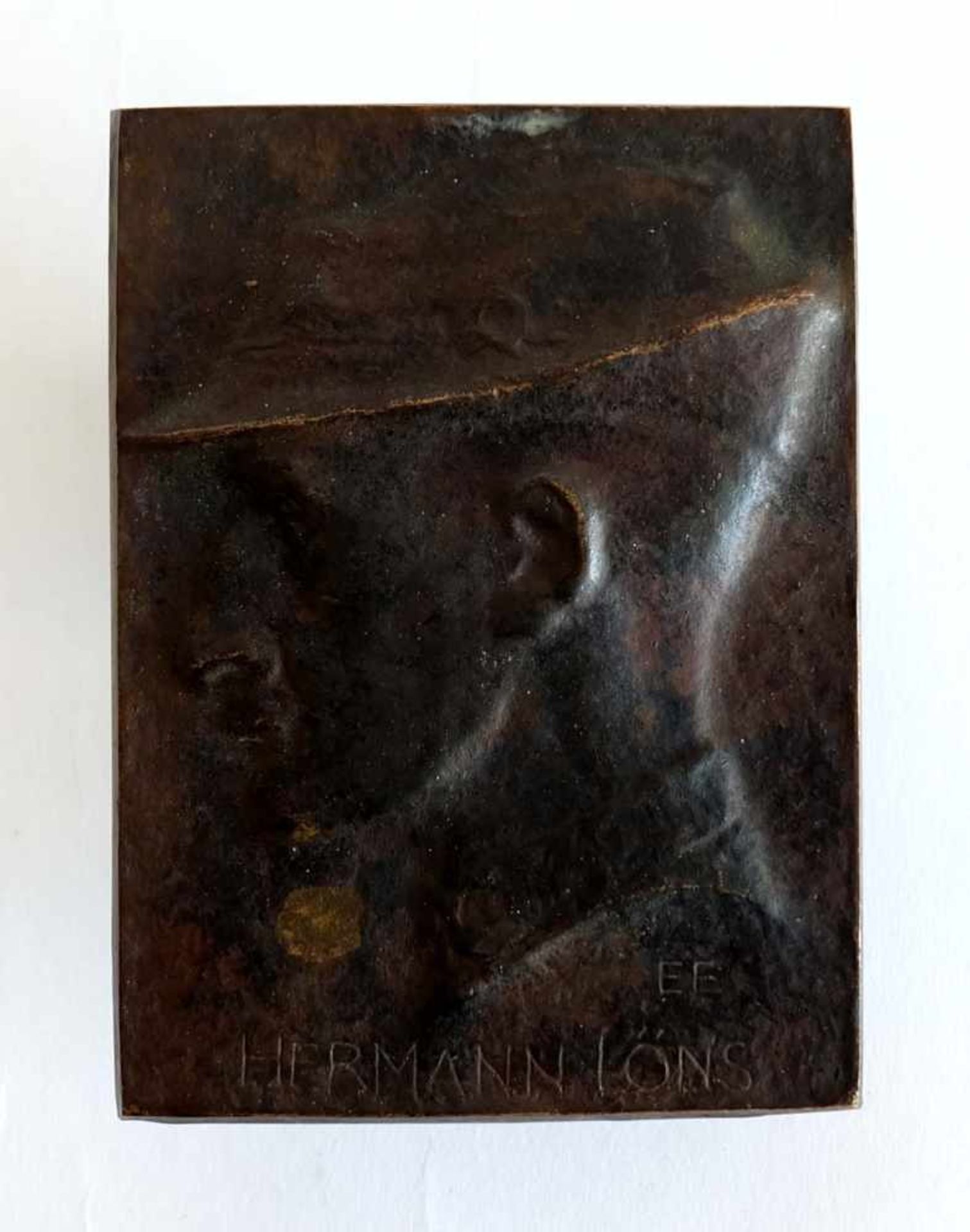 FÜRST, Else (*1873 Leipzig †1943 Theresienstadt), Bronzeplakette, Profilportrait im Flachrelief