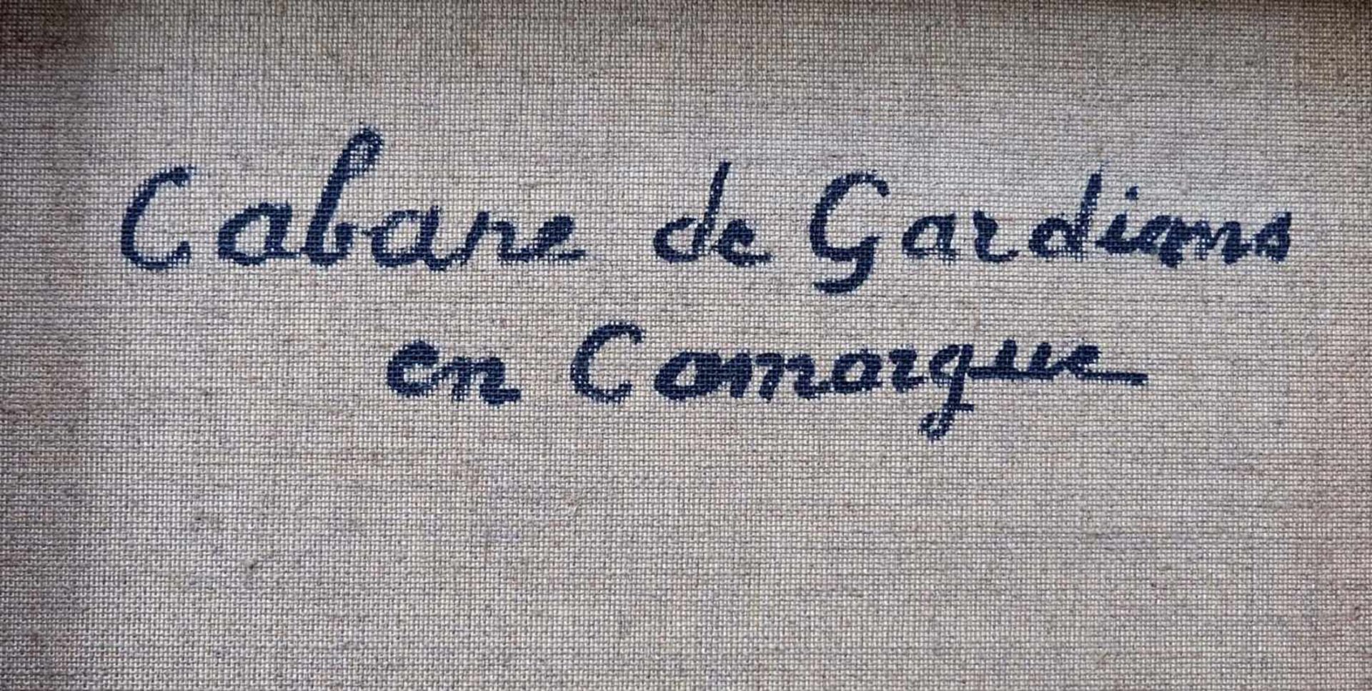 FAUQUE, G., "Cabane de Gardiems en Camarque", Öl/ Lw., rechts unten signiert, 38 x 55 cm, - Image 2 of 2