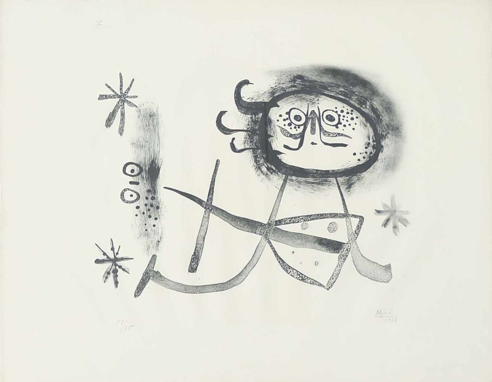 MIRO, Joan (*20.04.1893 Barcelona +25.12.1983 Palma), Lithographie, Blatt X aus "Album 13" (WVZ