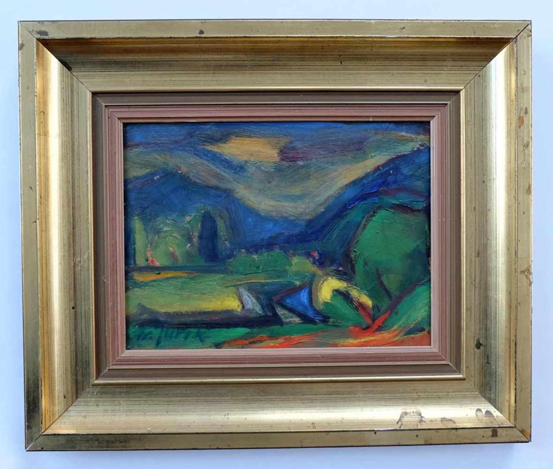 JURÍK, František (*1923 +2006), Öl/ Malkarton, Gebirgslandschaft, links unten signiert, 23 x 30