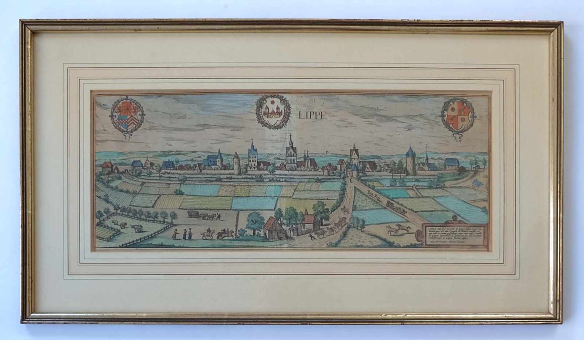 JANSSONIUS, Johannes (*1588 Arnhem +1664 Amsterdam), Kupferstich, altcoloriert, Lippstadt, Ill. zu