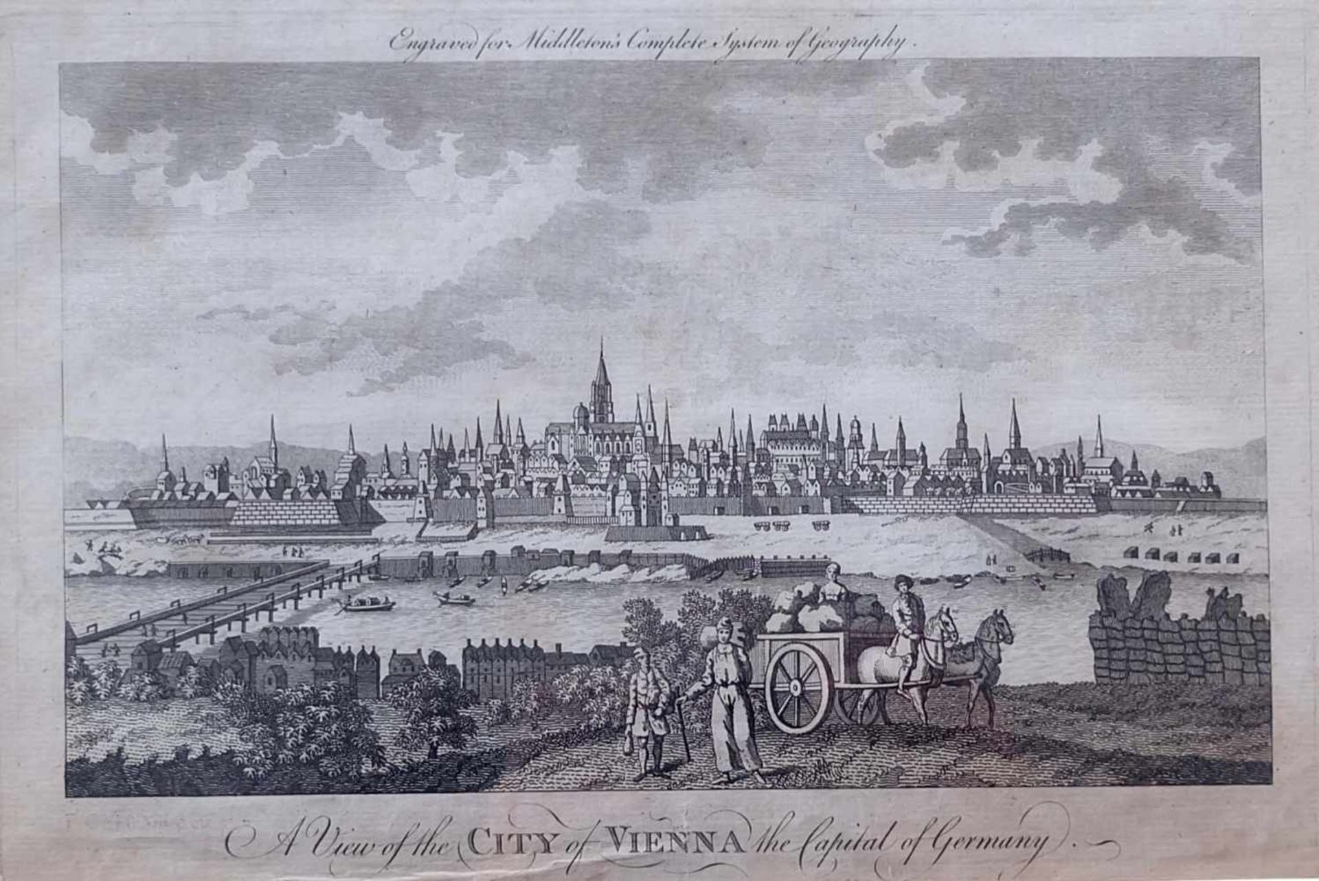 KUPFERSTICHVEDUTE, "A View of the city of Vienna the Capital of Germany", Illustration zu Middletons