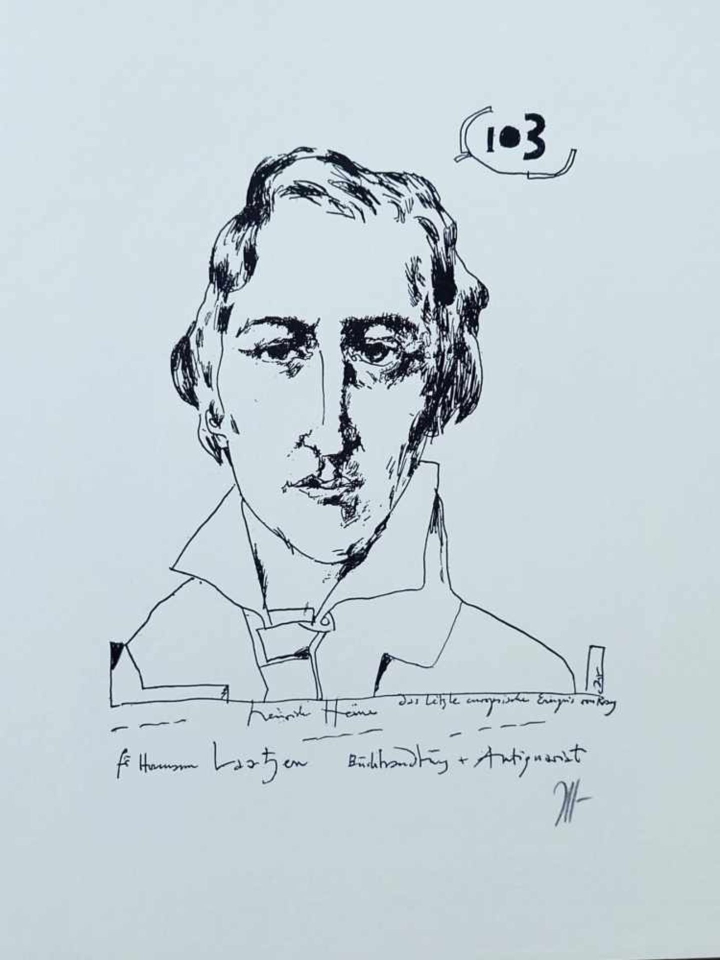 JANSSEN, Horst (*1929 Wandsbek †1995 Hamburg), Portraitserie von 5, Lithograhie bzw. Faksimile- - Bild 4 aus 6