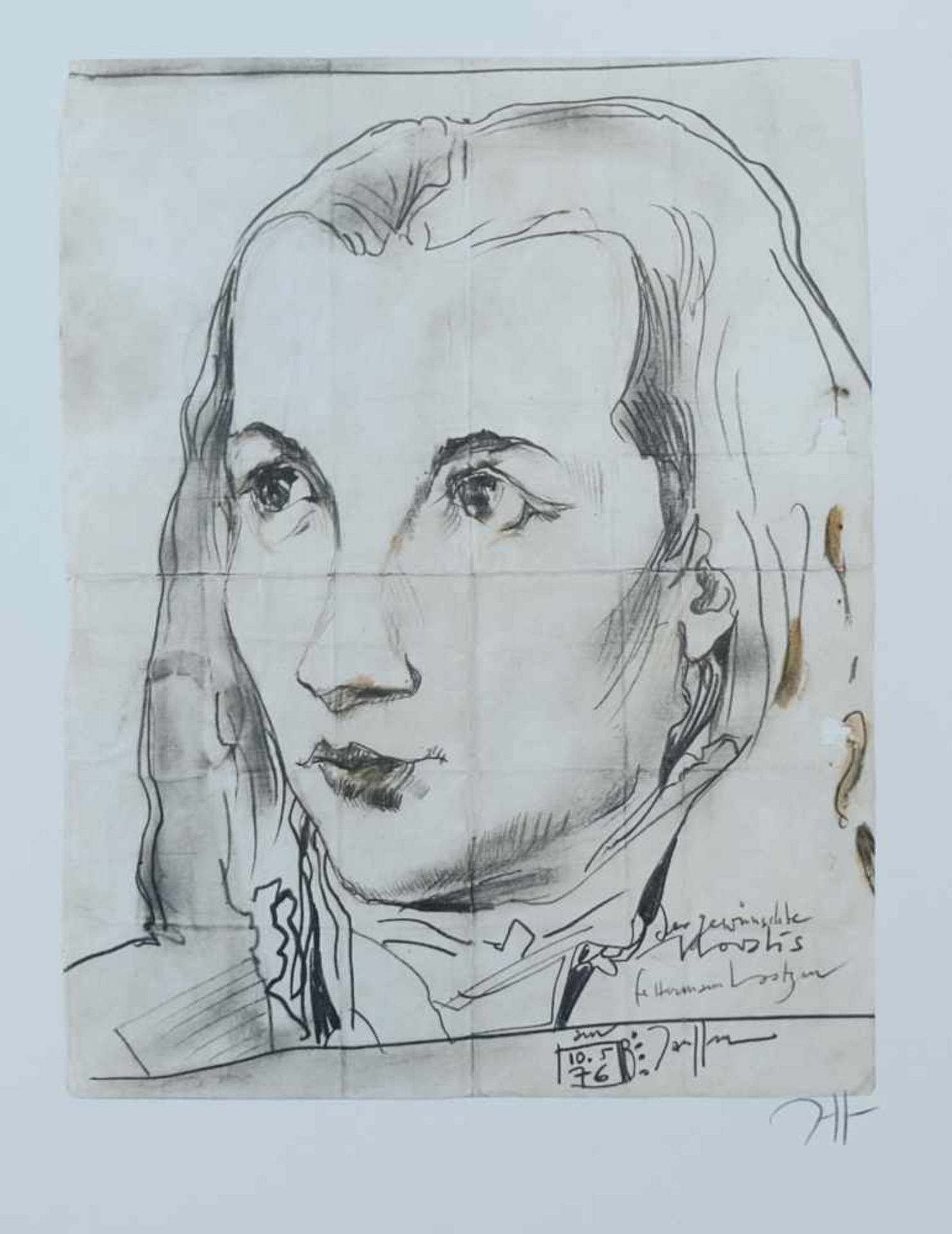 JANSSEN, Horst (*1929 Wandsbek †1995 Hamburg), Portraitserie von 5, Lithograhie bzw. Faksimile- - Bild 6 aus 6