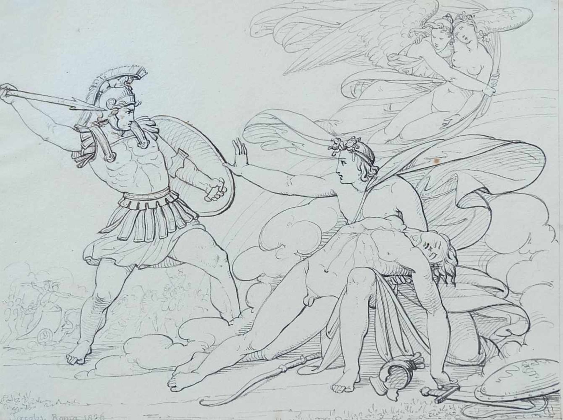 JAKOBS, Paul Emil (*1802 Gotha †1866 ebd.), (zugeschr.), Federzeichnung, Mythologische Szene,