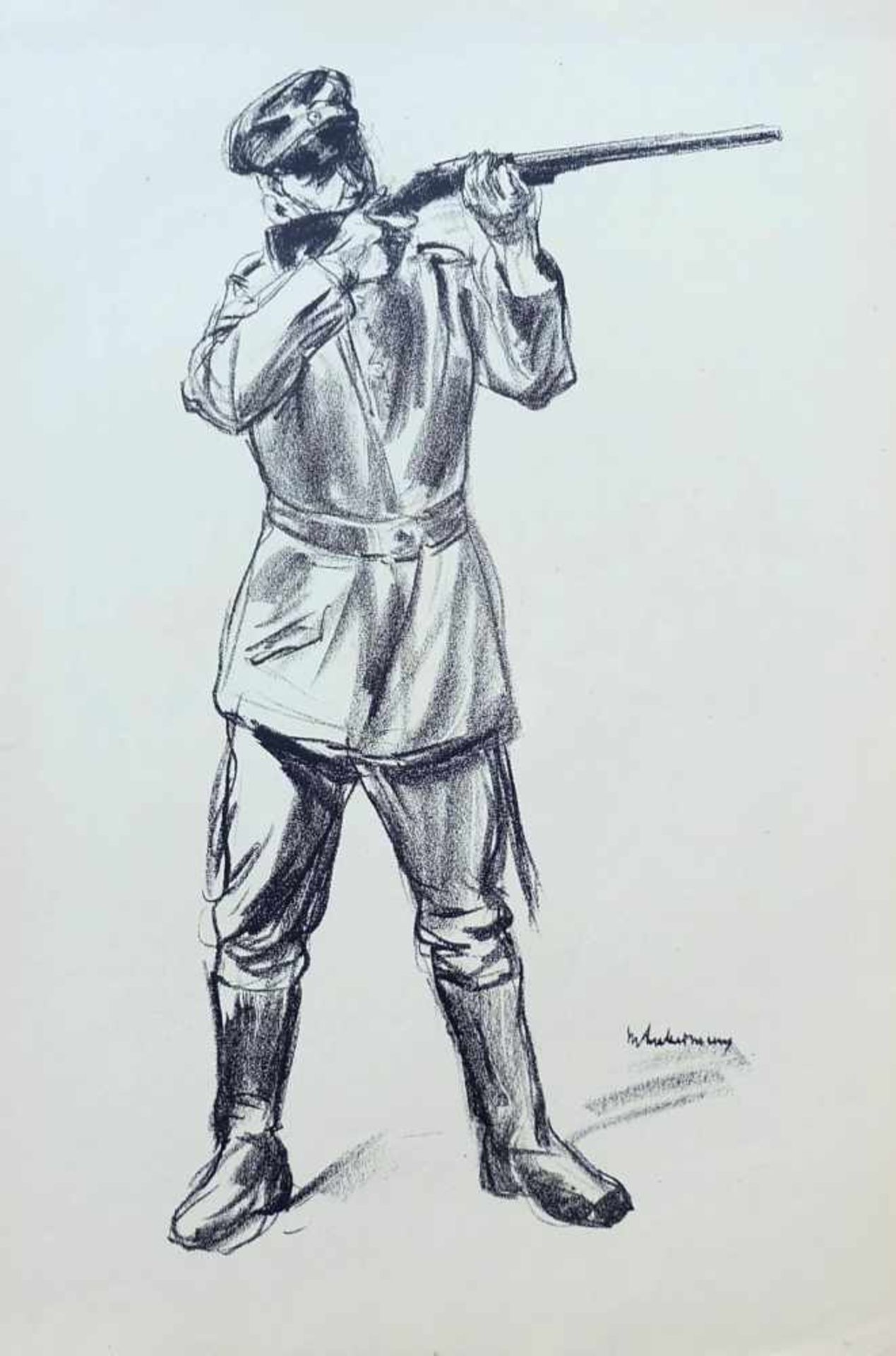 LIEBERMANN, Max (*1847 Berlin †1935 ebd.), 3 Lithografien, Illustrationen zu "Die Kriegszeit", je in - Bild 2 aus 4