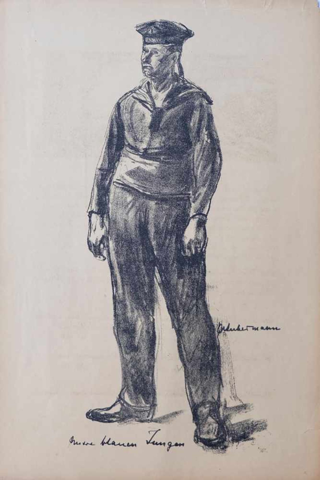 LIEBERMANN, Max (*1847 Berlin †1935 ebd.), 3 Lithografien, Illustrationen zu "Die Kriegszeit", je in - Bild 4 aus 4