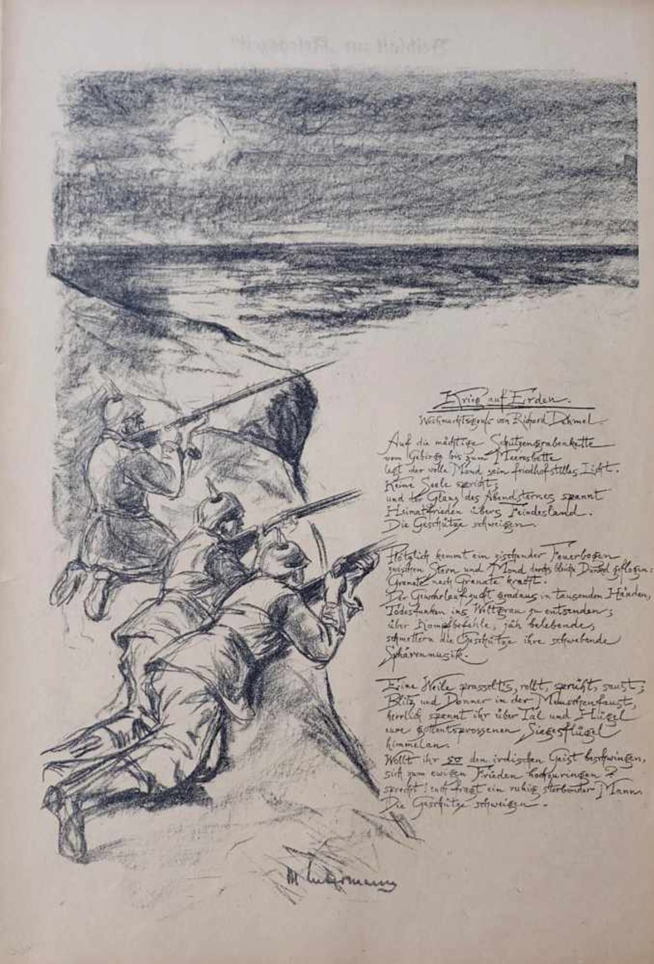 LIEBERMANN, Max (*1847 Berlin †1935 ebd.), 3 Lithografien, Illustrationen zu "Die Kriegszeit", je in - Bild 3 aus 4