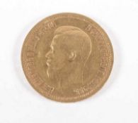 ZEHN GOLDRUBEL, 900/ooo, Nikolaus II, Dm 2,3, ca. 8,55g, 1899 22.00 % buyer's premium on the