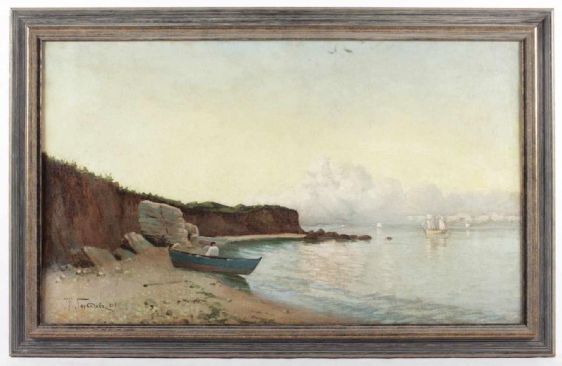 GORBATOV, Konstantin Ivanovich (1876-1945), zugeschrieben, "Uferpartie an der Wolga", Öl/Lwd., 48 - Bild 3 aus 10