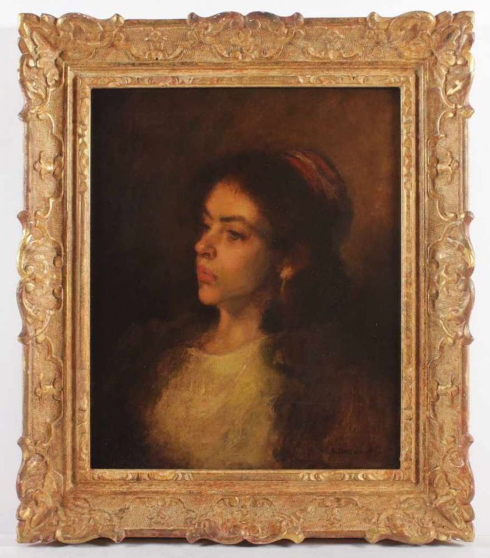 HARLAMOFF, Alexei Alexeievich (1840-1922), "Bildnis einer jungen Frau", Öl/Holz, 46 x 36, unten - Image 3 of 10