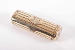 ETUI, 750/ooo Gelbgold, allseitig schwarzer Fadenemaildekor, aufgelegtes, ligiertes Monogramm mit