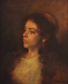 HARLAMOFF, Alexei Alexeievich (1840-1922), "Bildnis einer jungen Frau", Öl/Holz, 46 x 36, unten