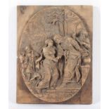 MARIA BESUCHT ELISABETH, Holzrelief, geschnitzt, 31 x 24, besch., signiert "V.HOFER", DEUTSCH, um