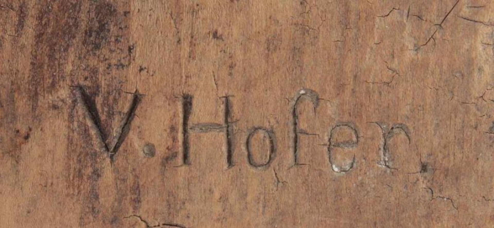 MARIA BESUCHT ELISABETH, Holzrelief, geschnitzt, 31 x 24, besch., signiert "V.HOFER", DEUTSCH, um - Bild 2 aus 2