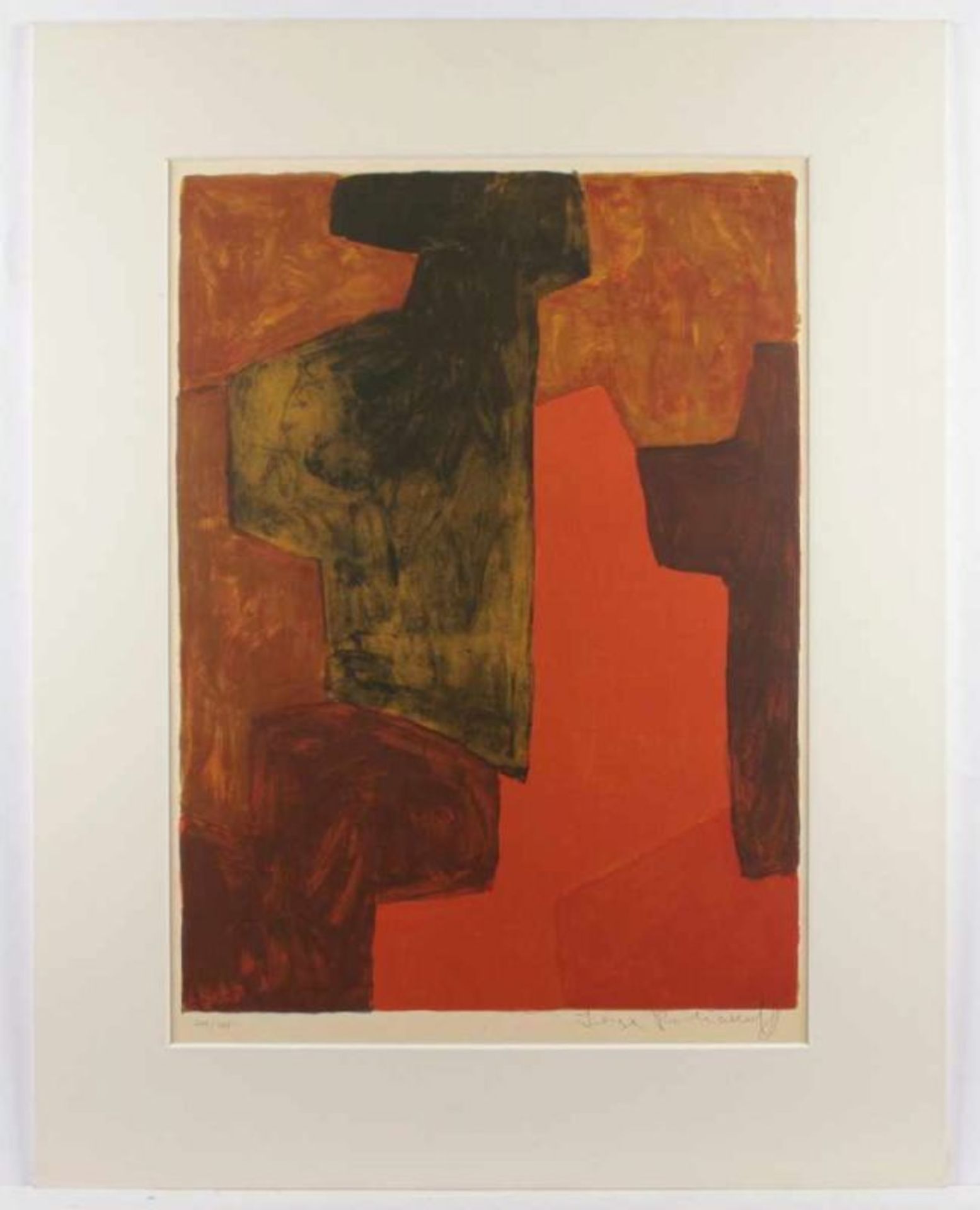 POLIAKOFF, Serge, "Composition orange et verte", 1964, Original-Farblithografie auf Velin. 60,8 x - Image 2 of 2