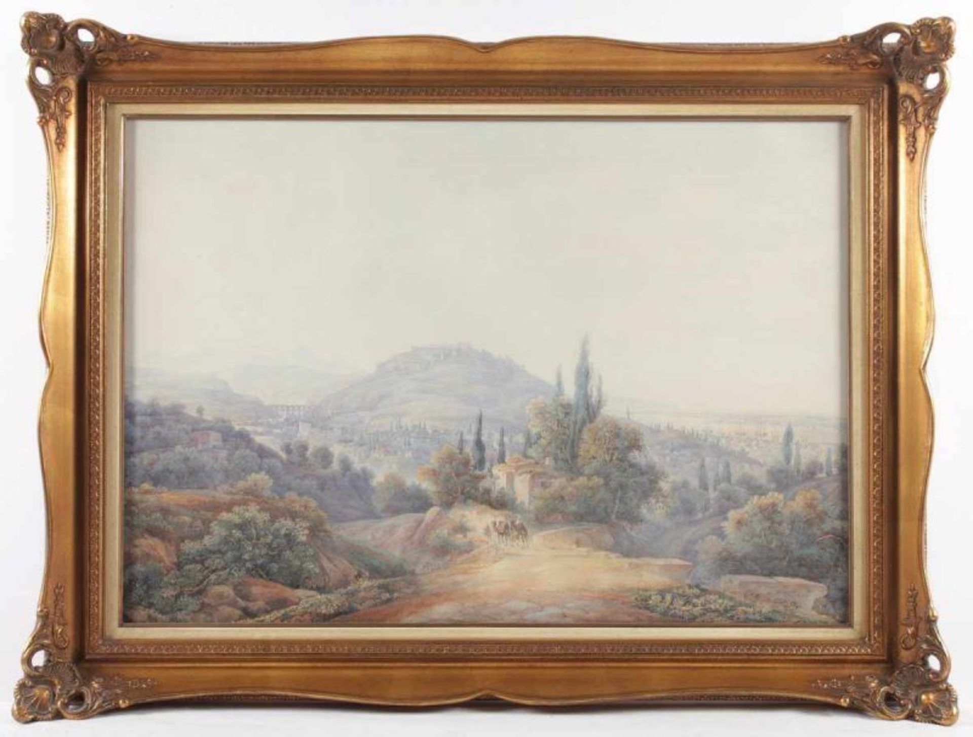 WOLFENSBERGER, Johann Jakob (1797-1850), "Ansicht von Alt-Smyrna (Izmir)", Aquarell/Papier, 53 x 75, - Image 2 of 5